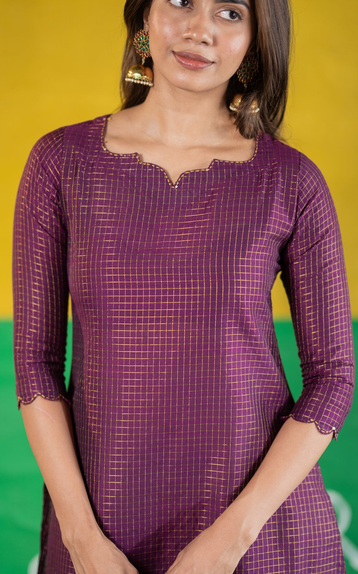 Narumugai Purple (Kurti+Dupatta)