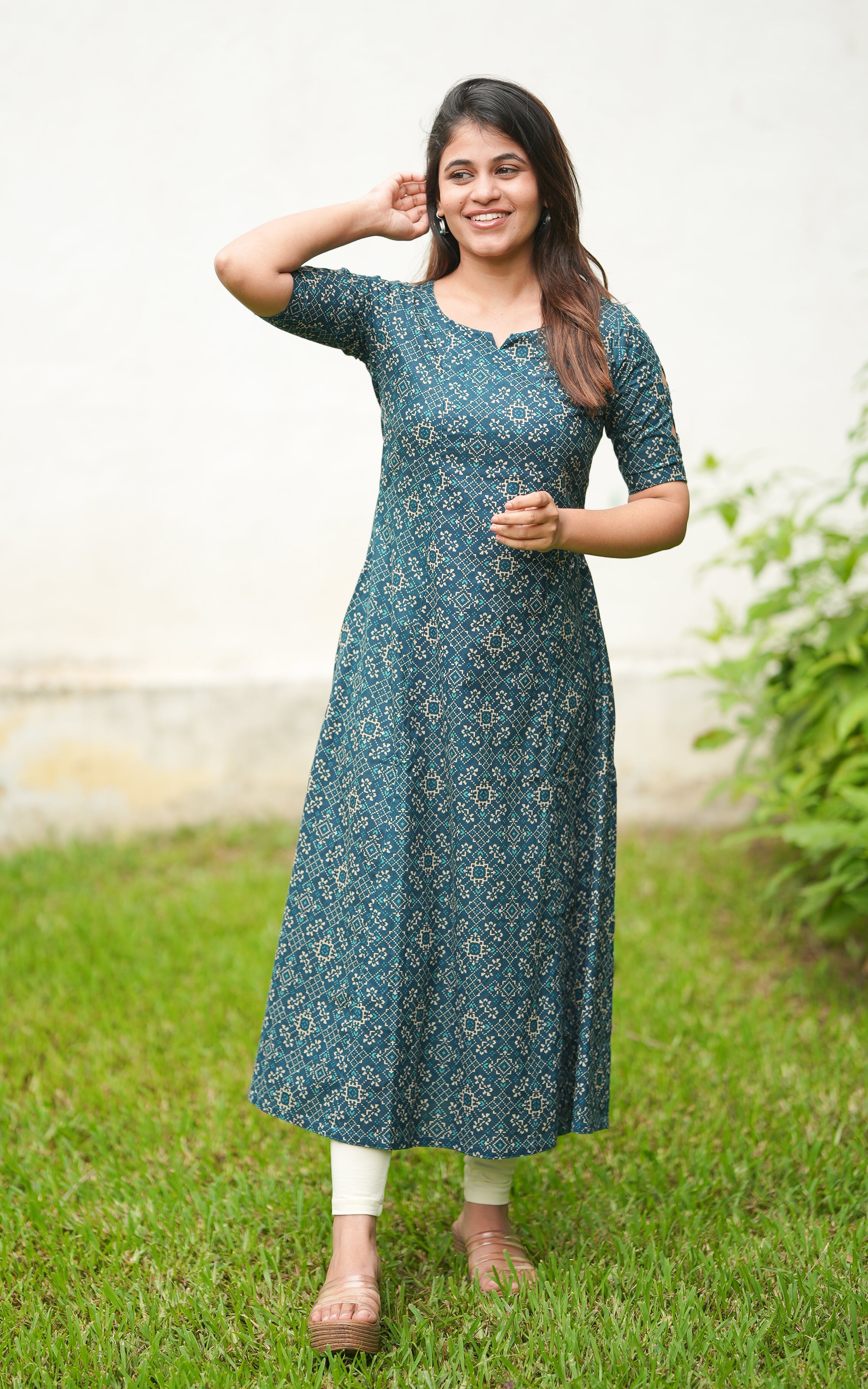Varshitha Aqua Blue KURTI Instore