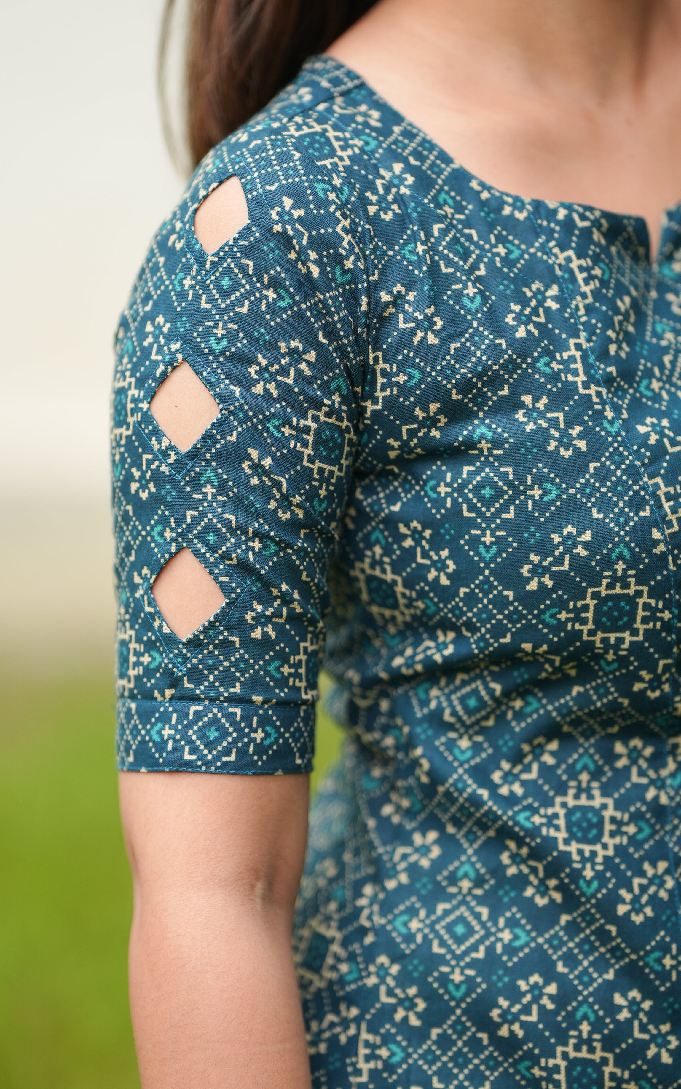 Varshitha Aqua Blue KURTI Instore