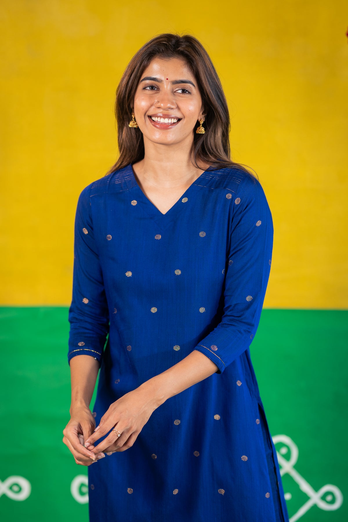 Rudra Mayil Border Royal Blue