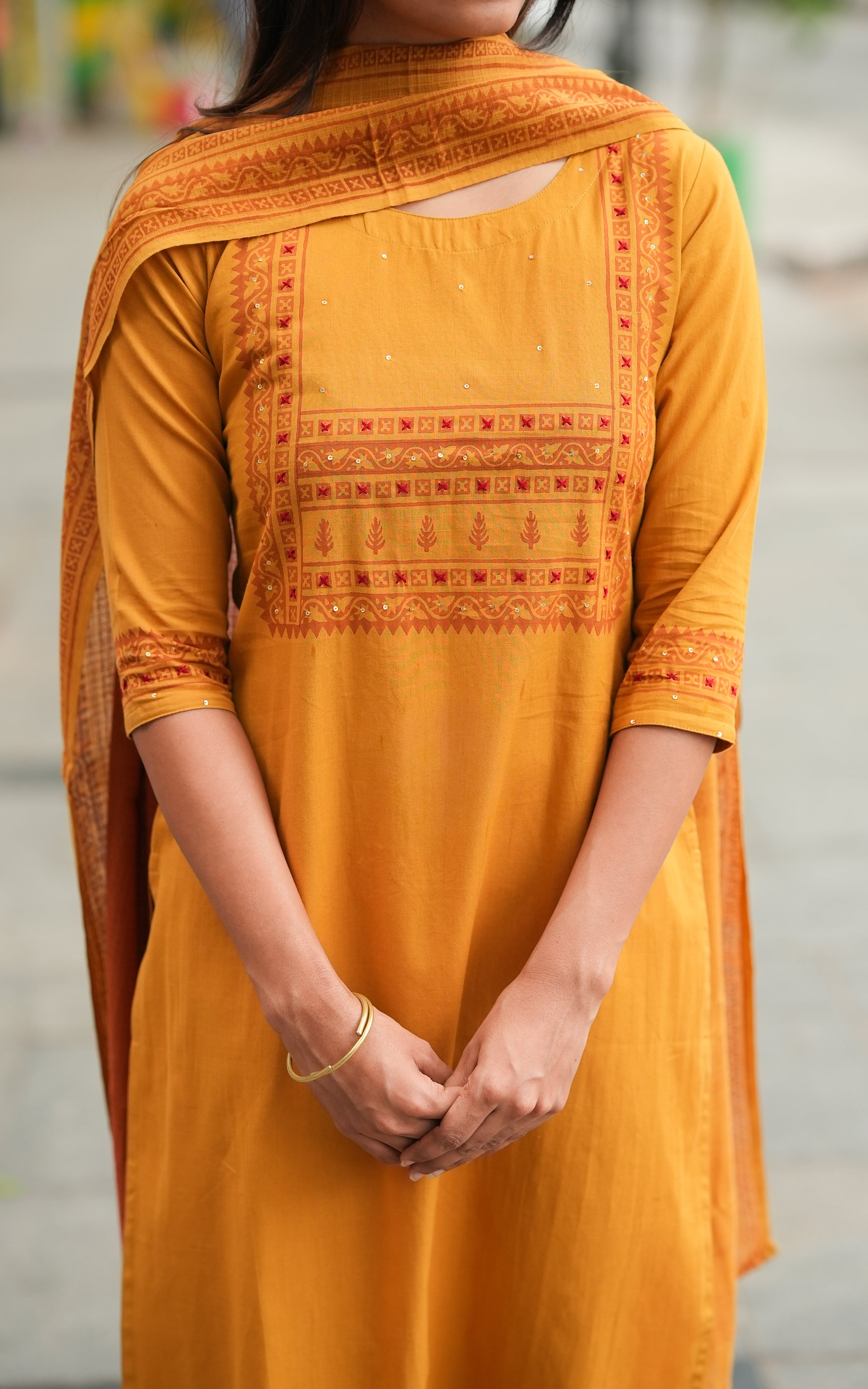 Miranjana Mustard (Kurti+Dupatta)