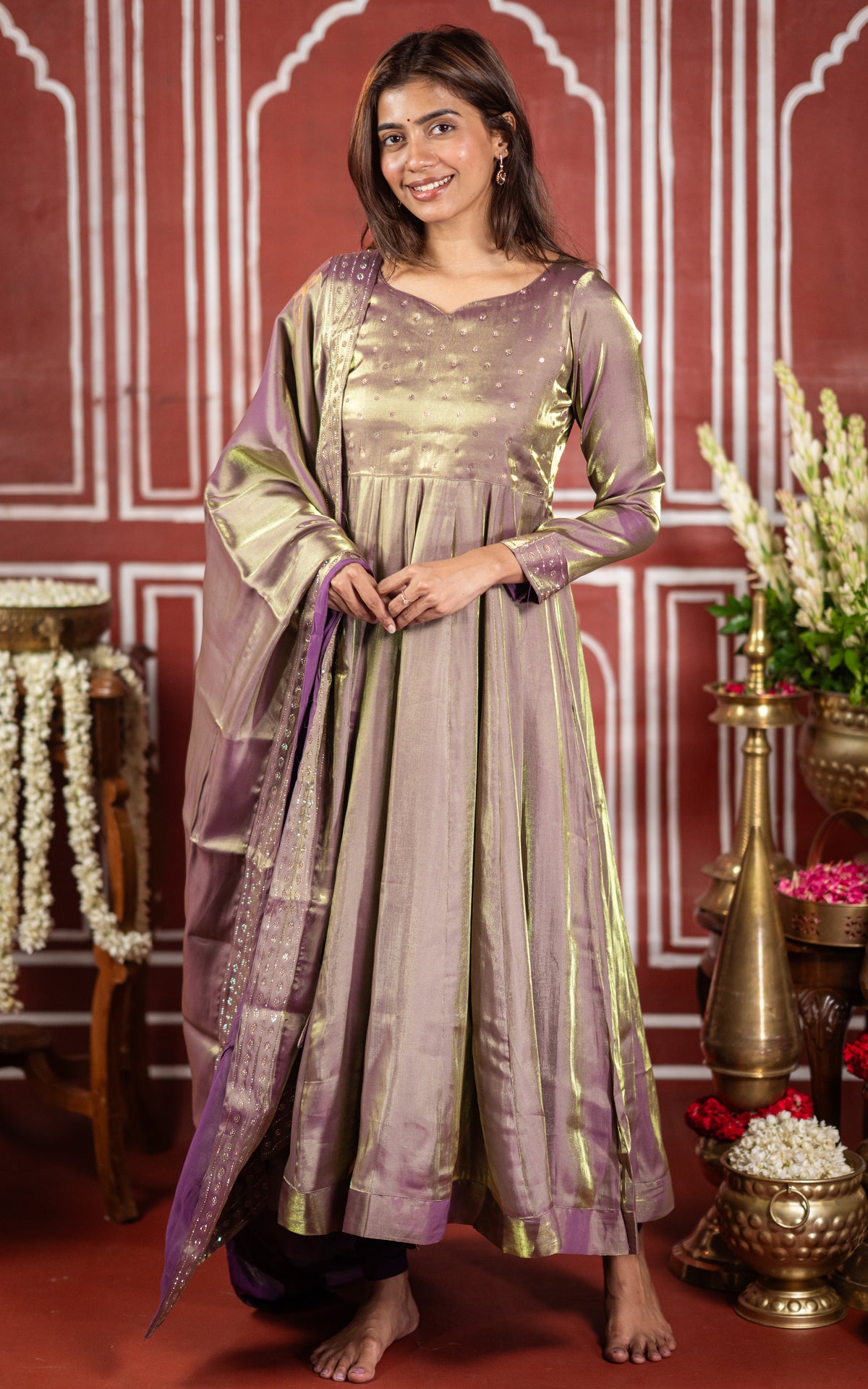 Diwali Evening Dual Tone B (Kurti+Dupatta)