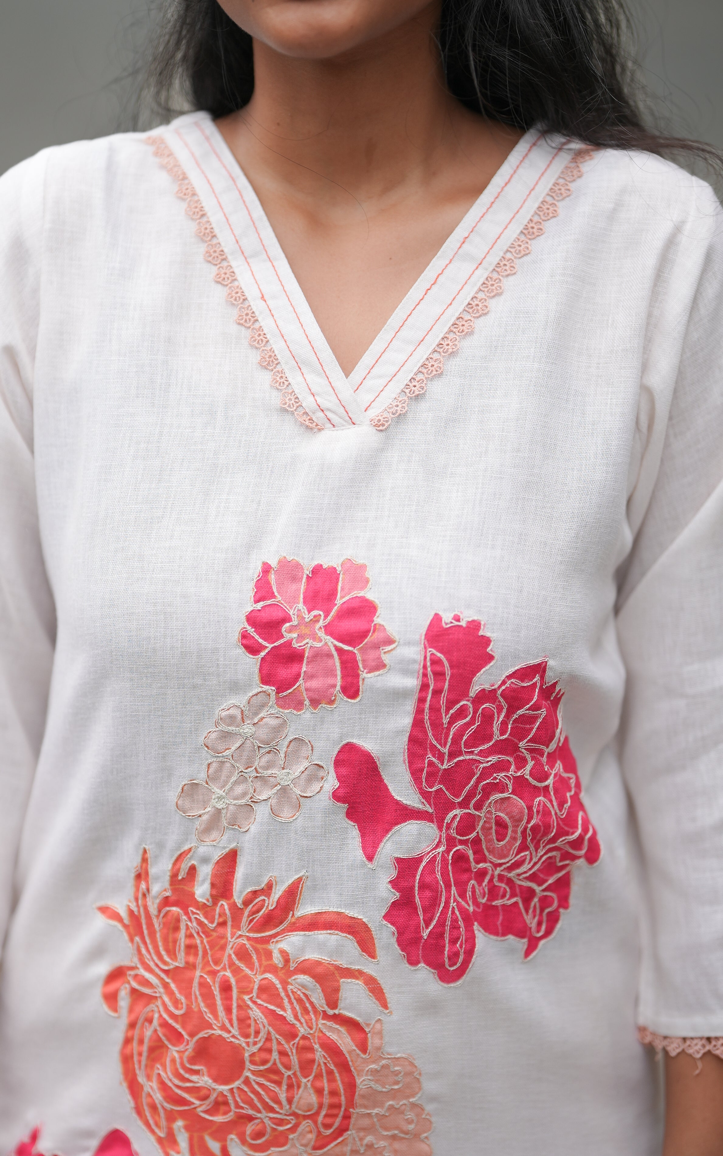 Glory White (Kurti+Pant+Dupatta) KURTIS instore