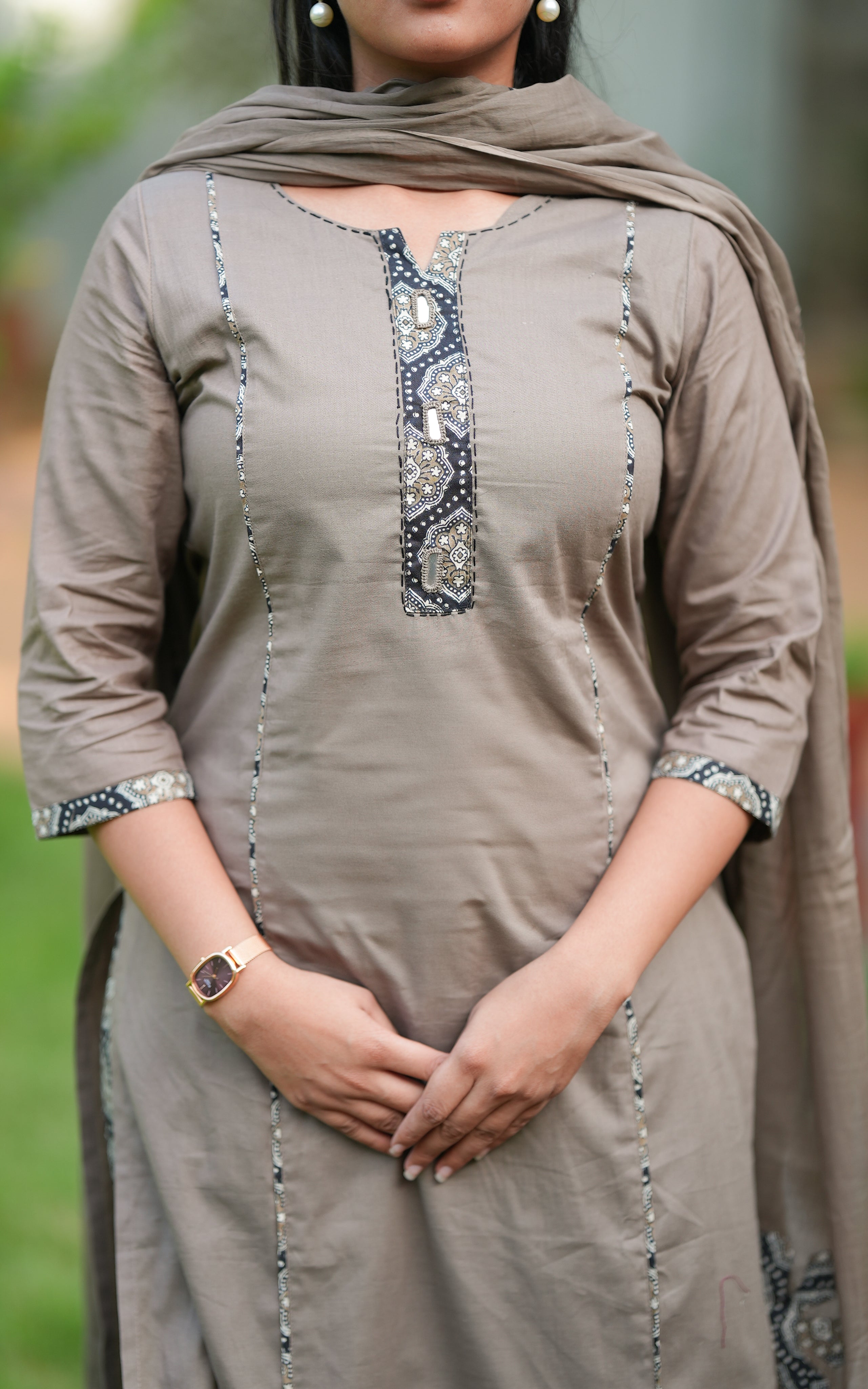 Alana Elephent Grey (Kurti+Pant+Dupatta)