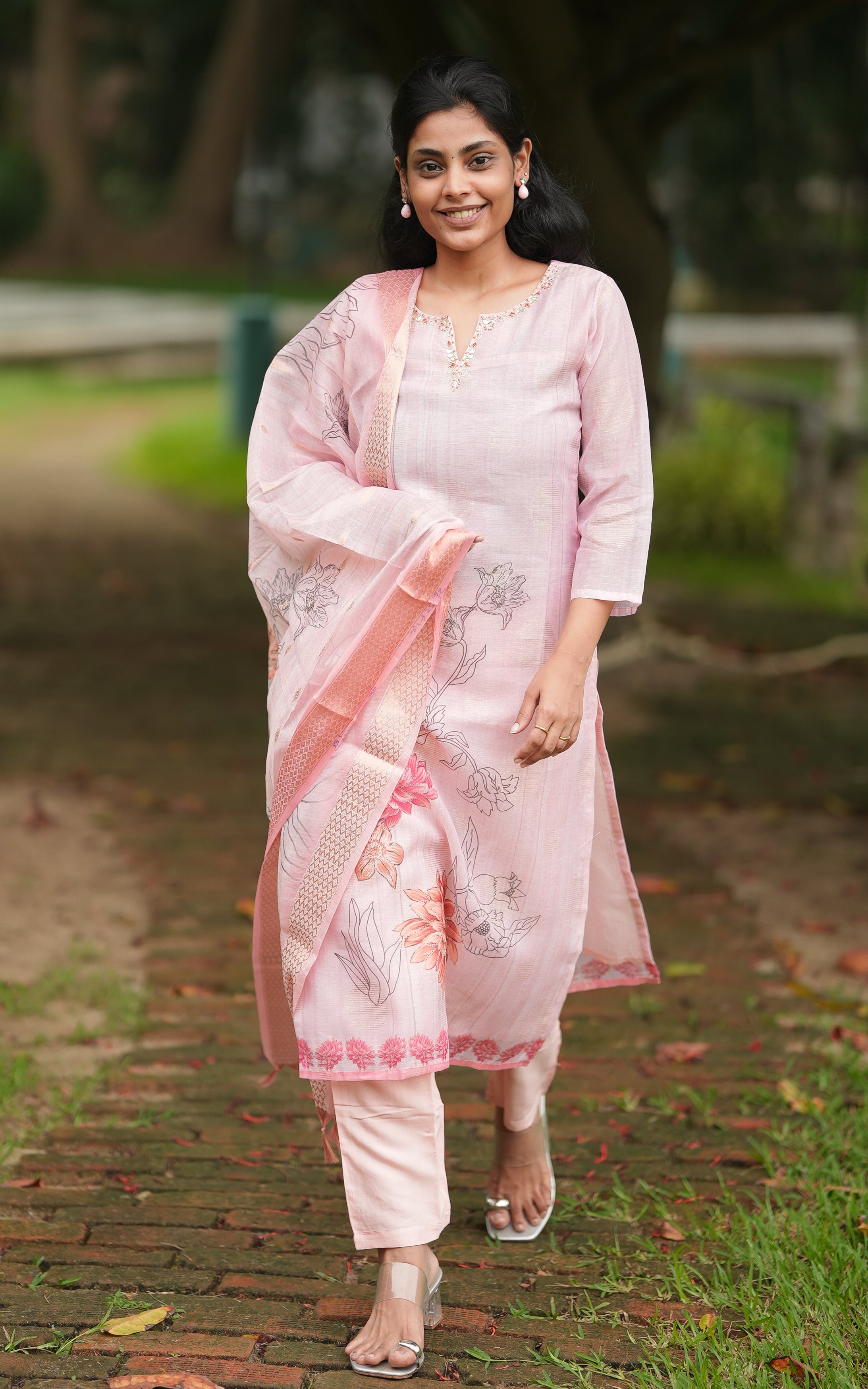 Mercy Peach (Kurti+Pant+Dupatta) KURTIS instore