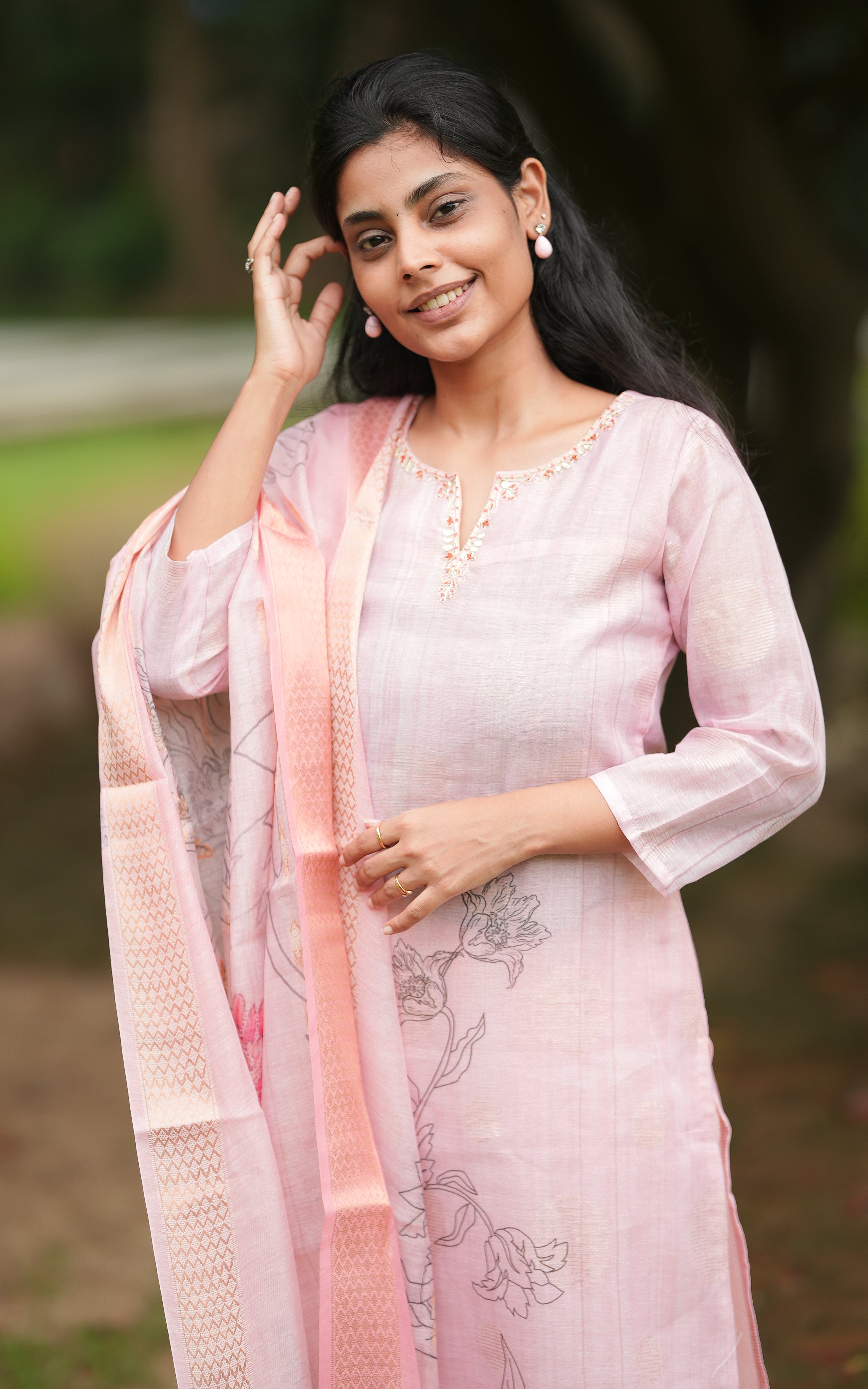 Mercy Peach (Kurti+Pant+Dupatta) KURTIS instore