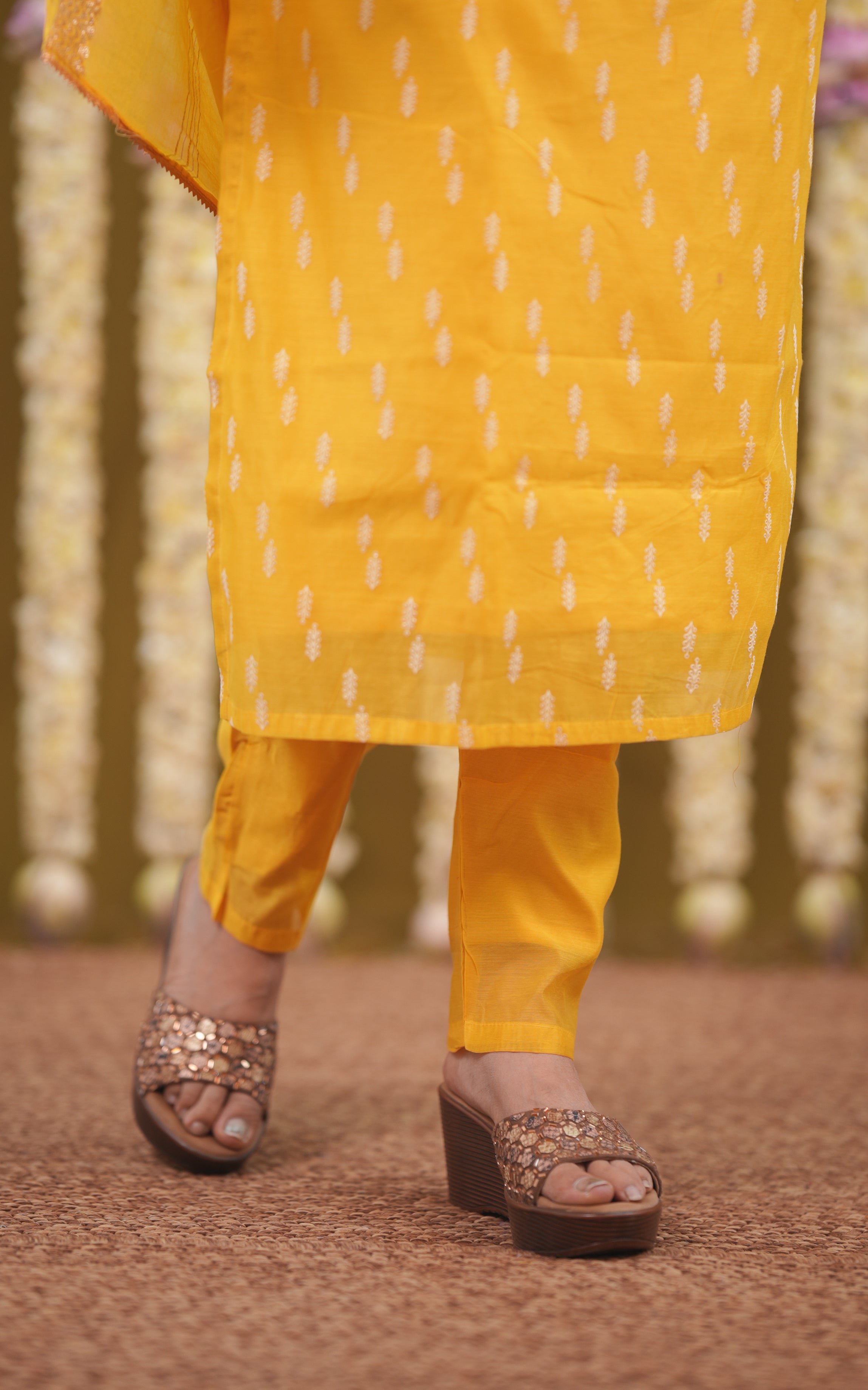 Poovizhi Yellow (Kurti+Pant+Dupatta) KURTIS Instore
