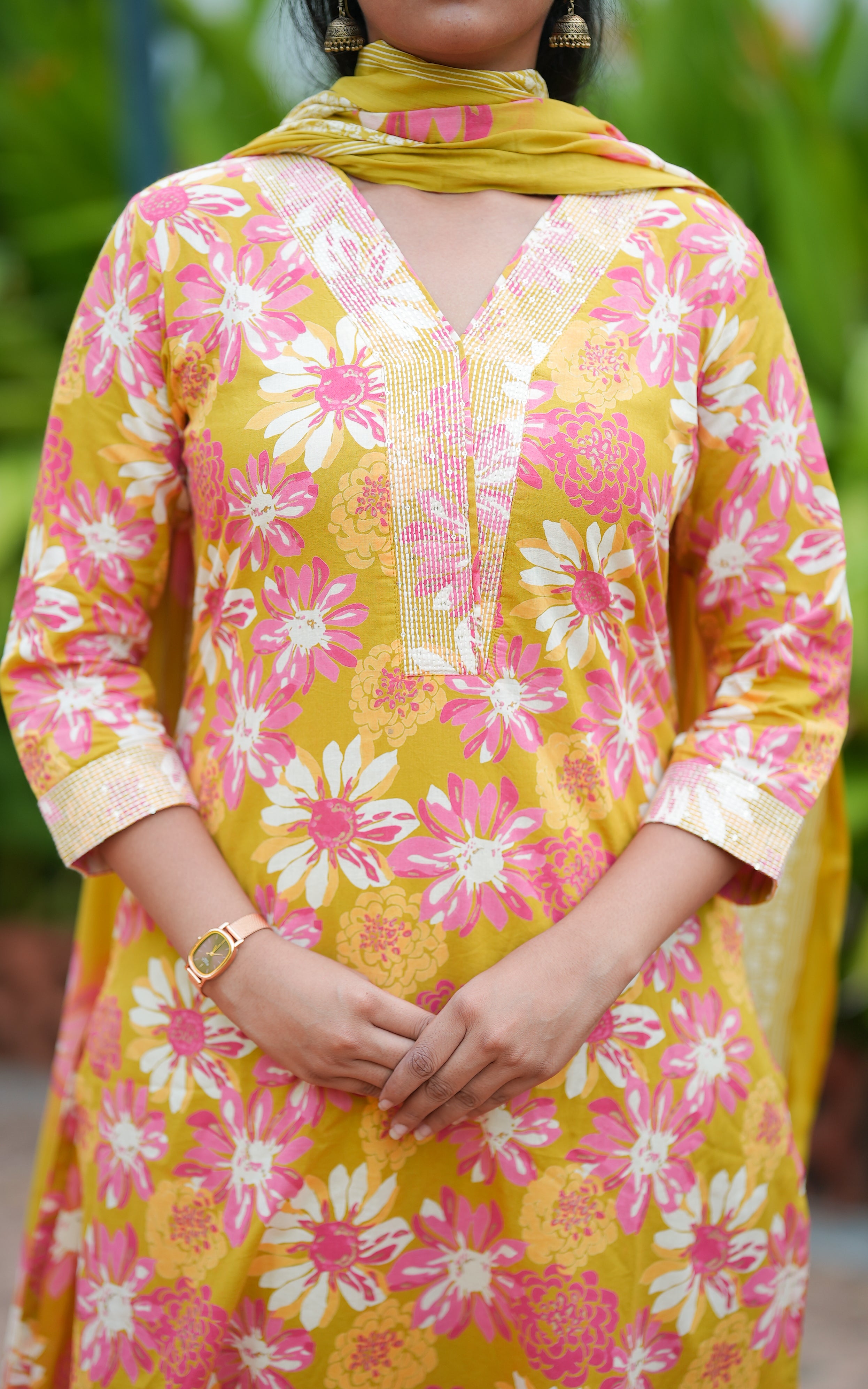 Kimika Mustard (Kurti+Pant+Dupatta)