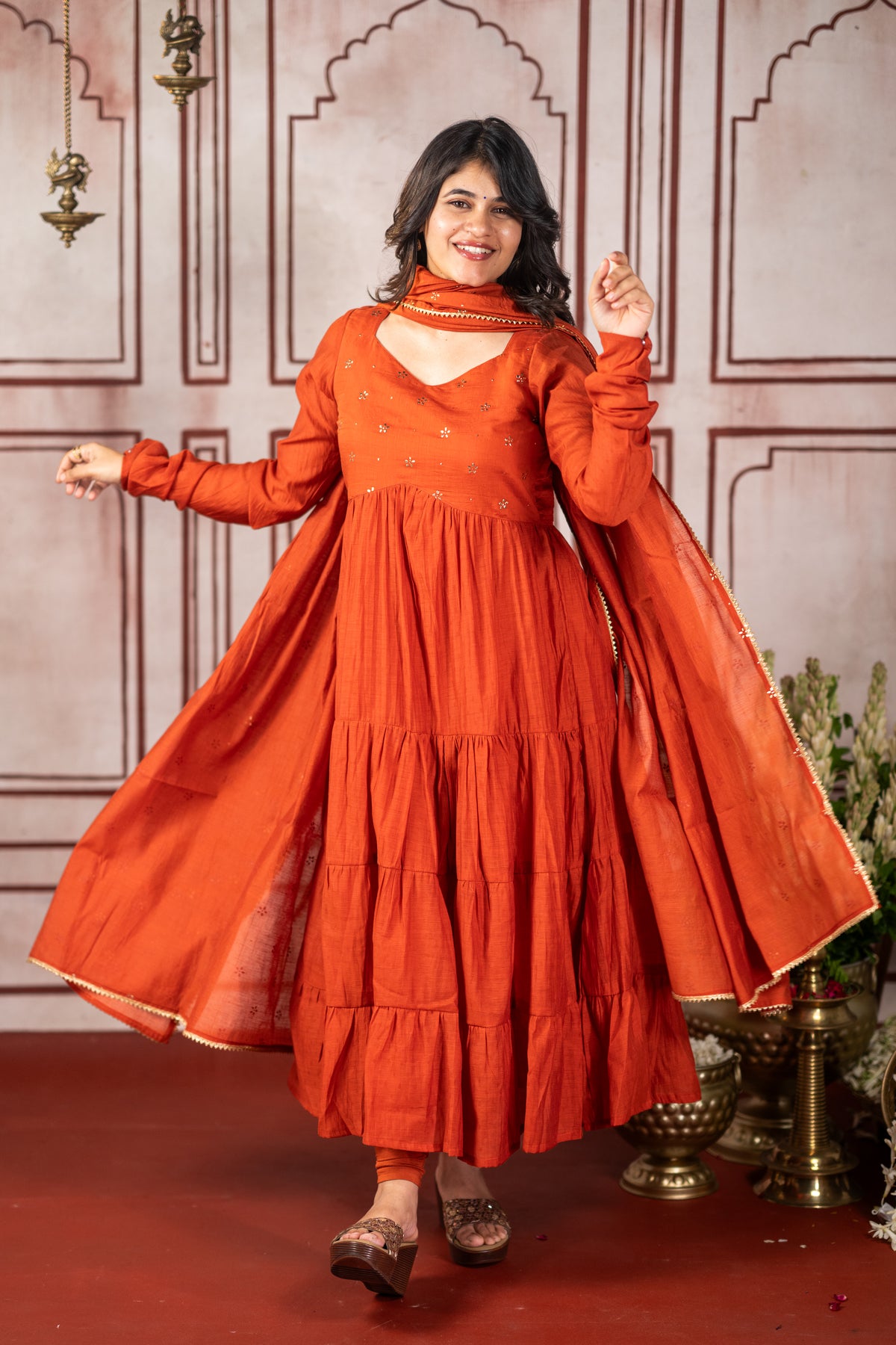 Mukaish work inspired B (Kurti+Dupatta)