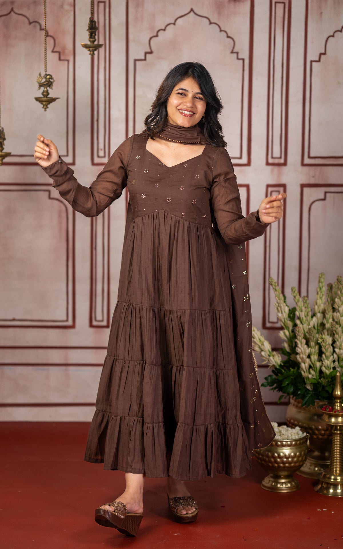 Mukaish work inspired E (Kurti+Dupatta)