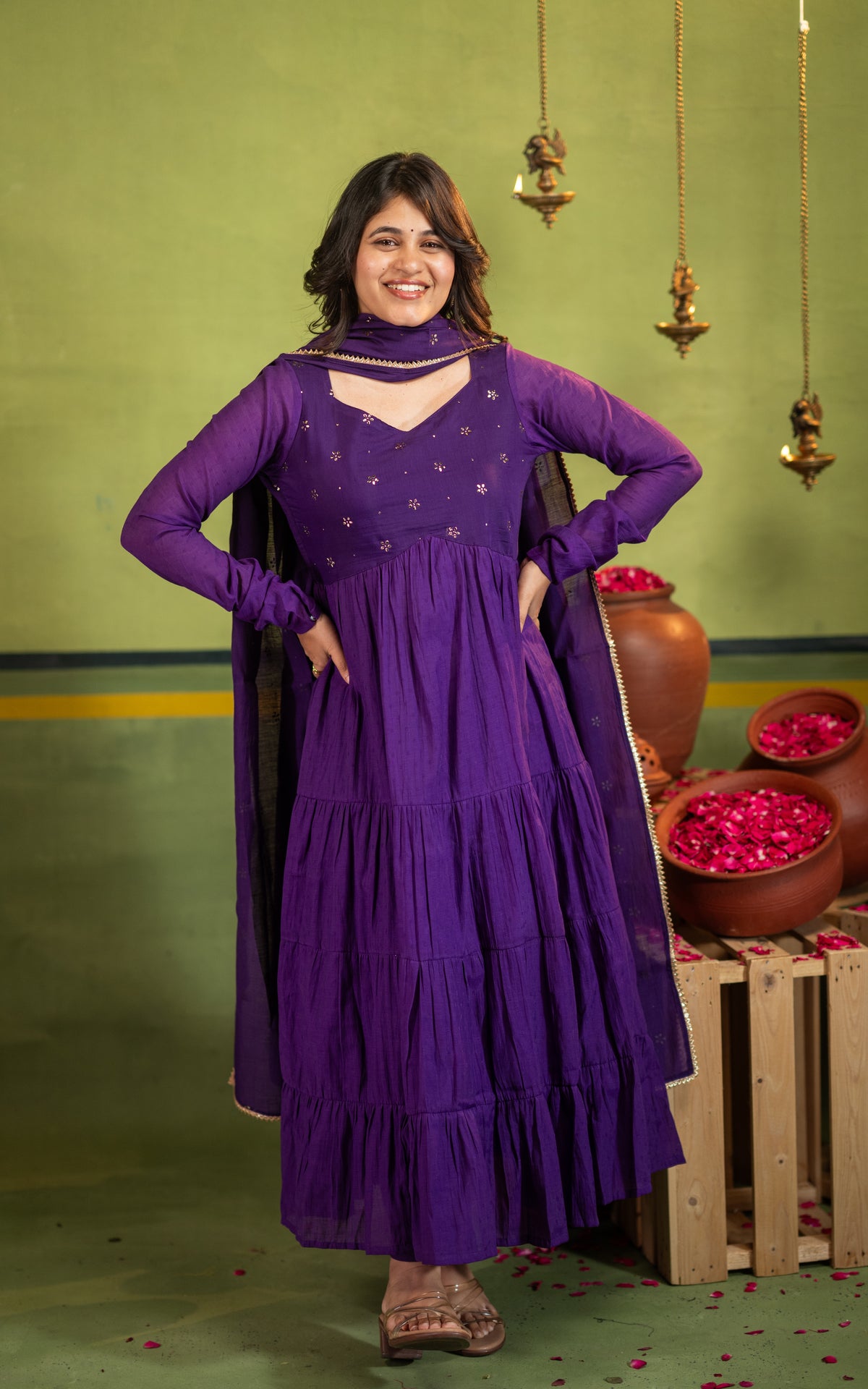 Mukaish work inspired D (Kurti+Dupatta)
