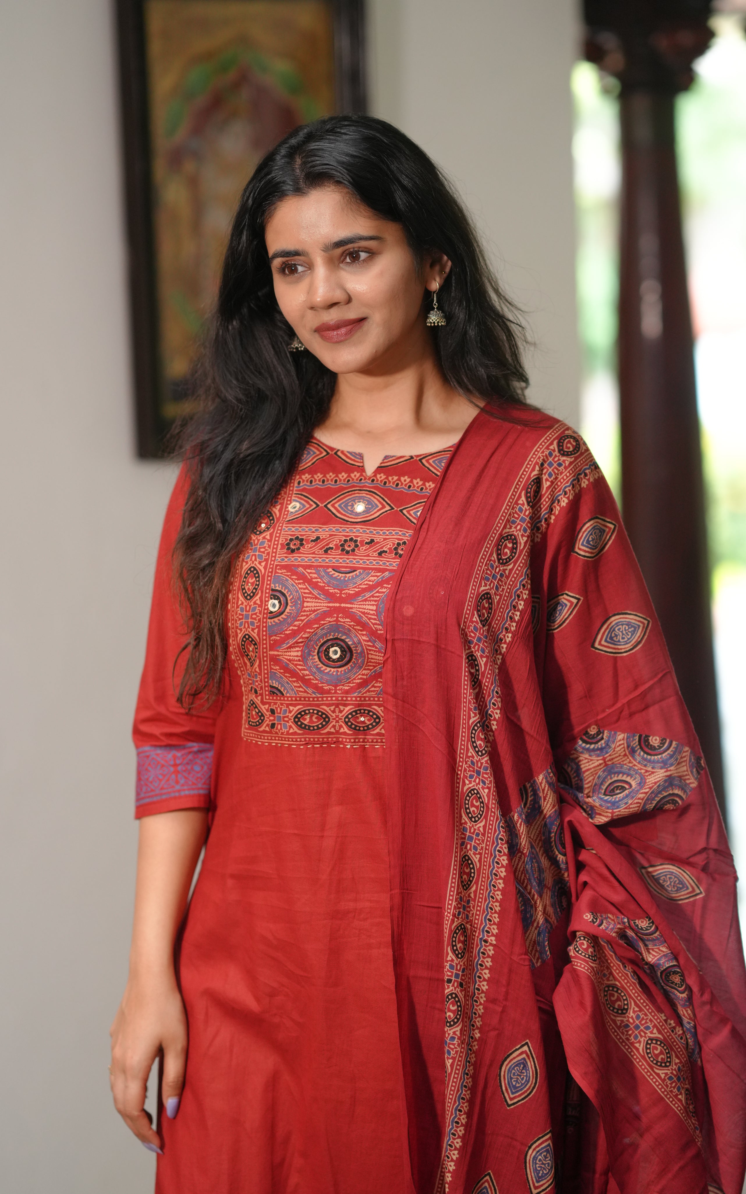 Indravathi B HandBlock (Kurti+Pant+Dupatta)