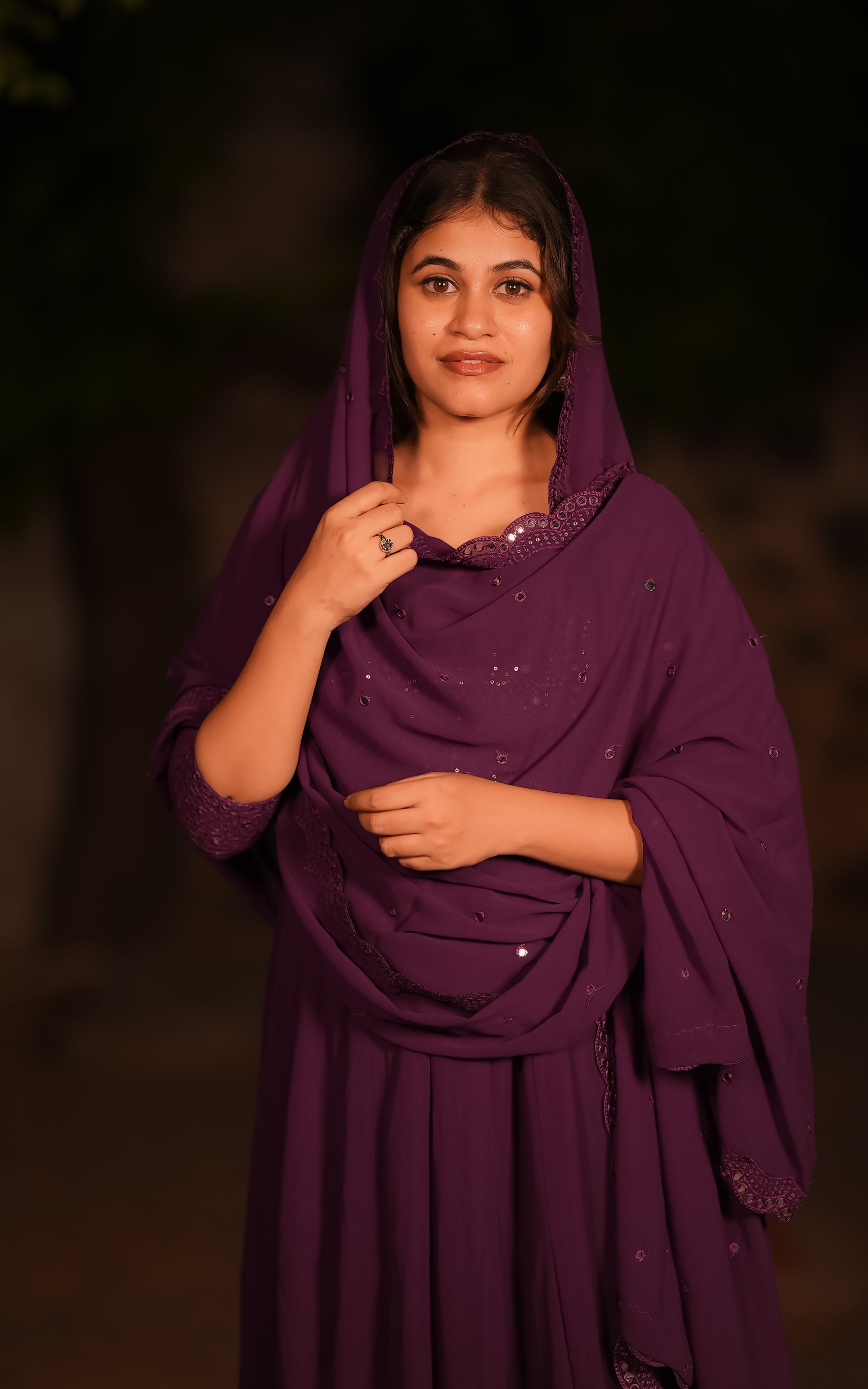 Shijina Purple (Kurti+Dupatta)
