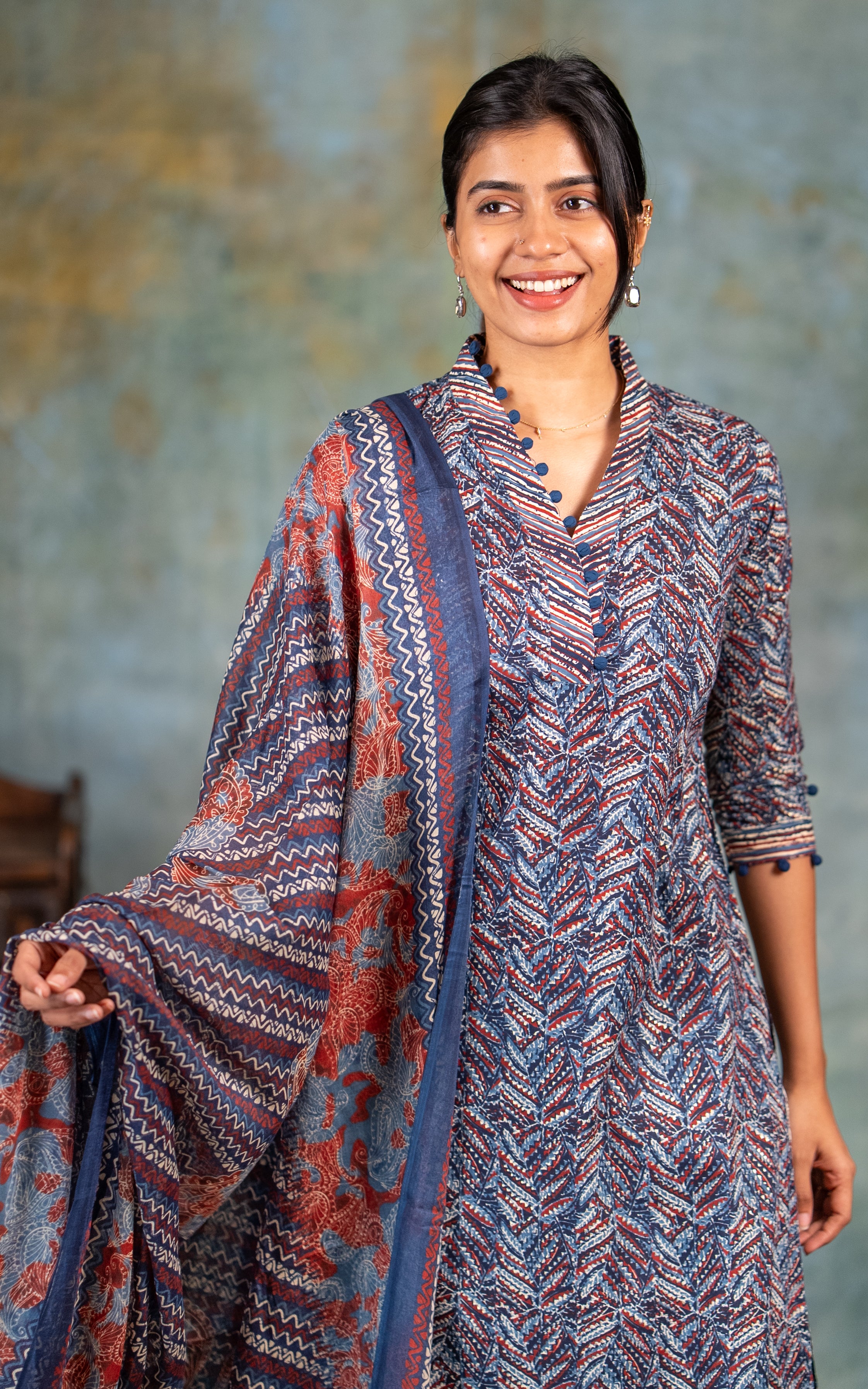 Fasana Blue (Kurti+Pant+Dupatta)