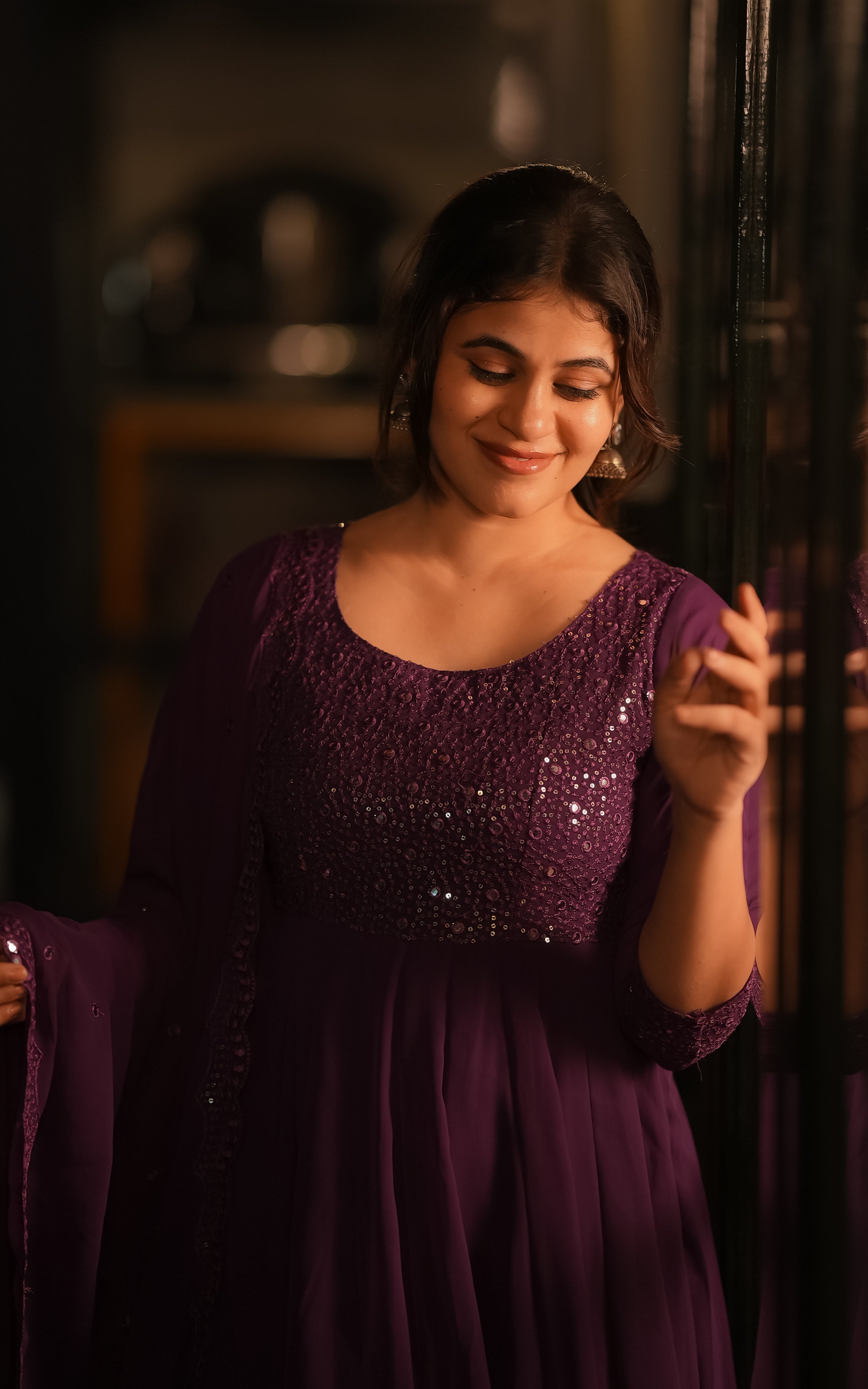 Shijina Purple (Kurti+Dupatta)