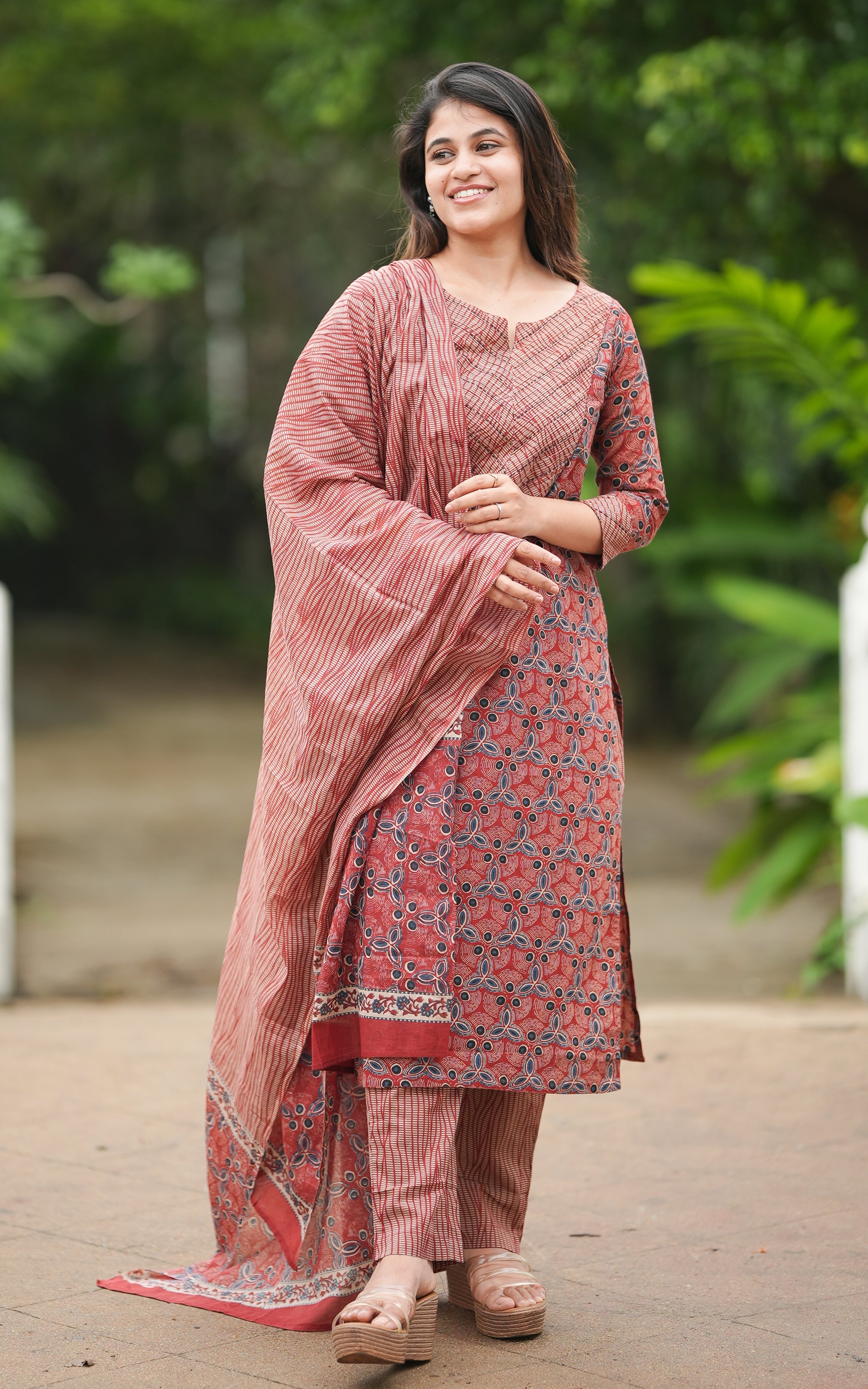 Nishidha Maroon (Kurti+Pant+Dupatta) KURTIS instore