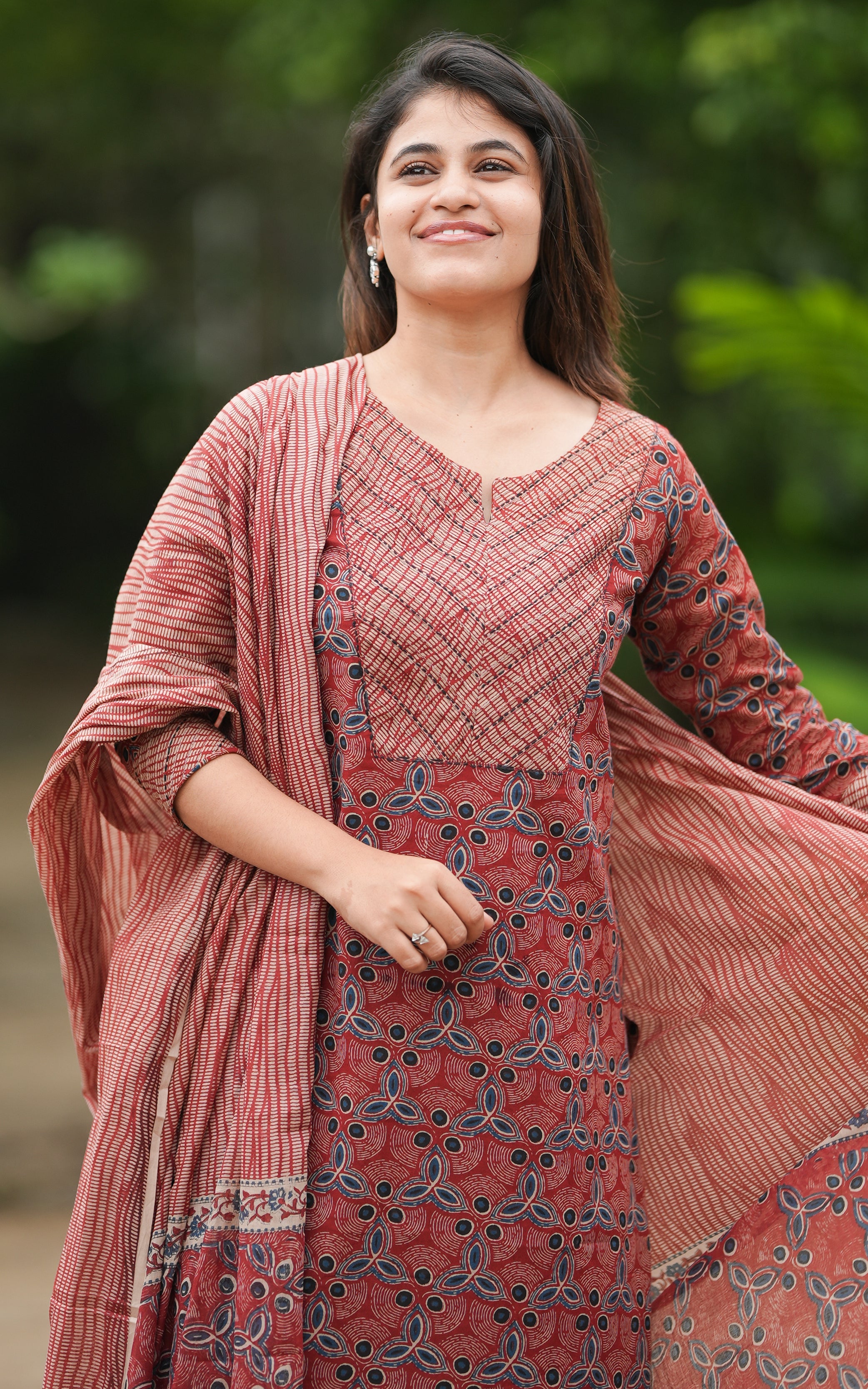 Nishidha Maroon (Kurti+Pant+Dupatta) KURTIS instore