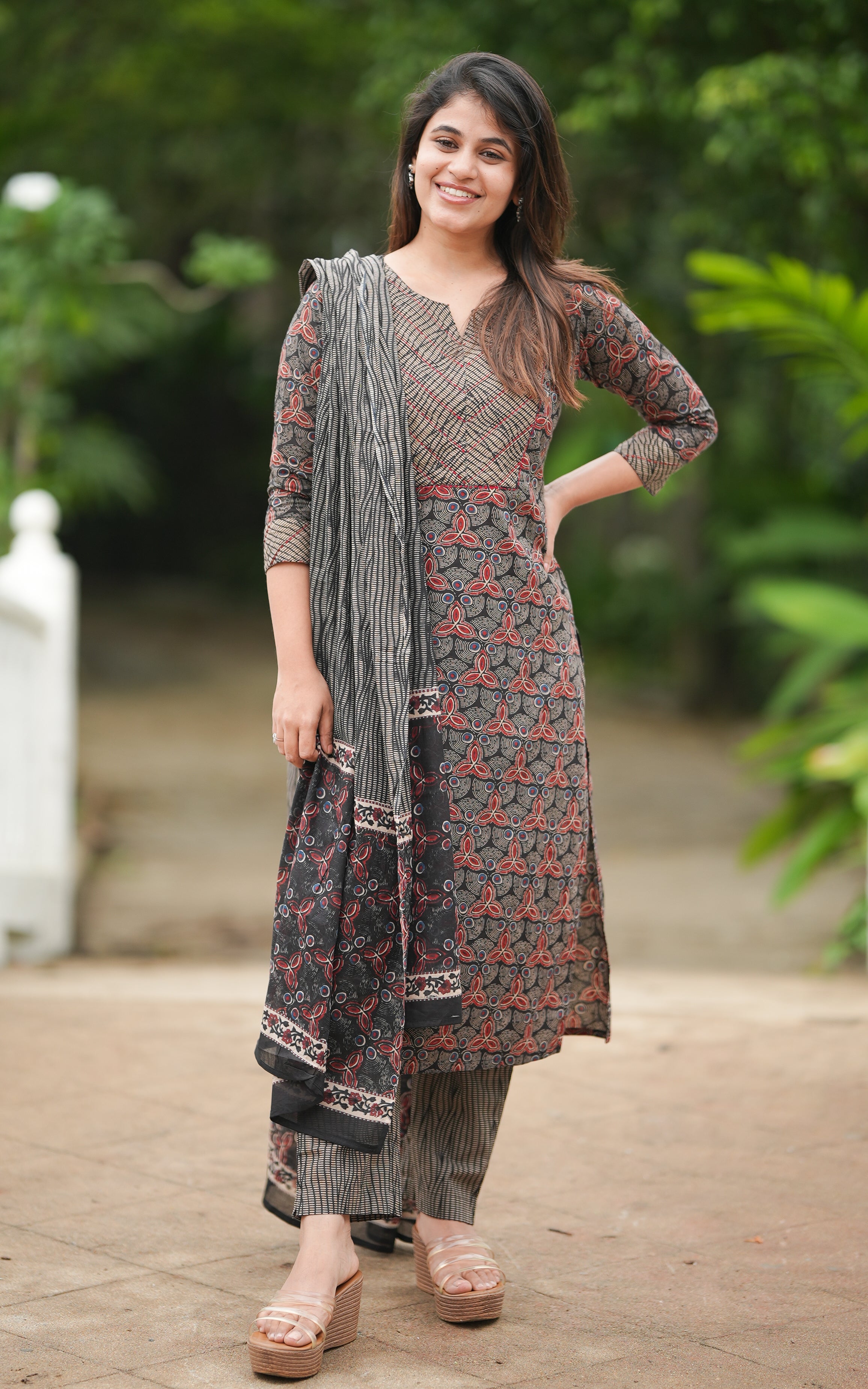 Nishidha Black (Kurti+Pant+Dupatta) KURTIS instore