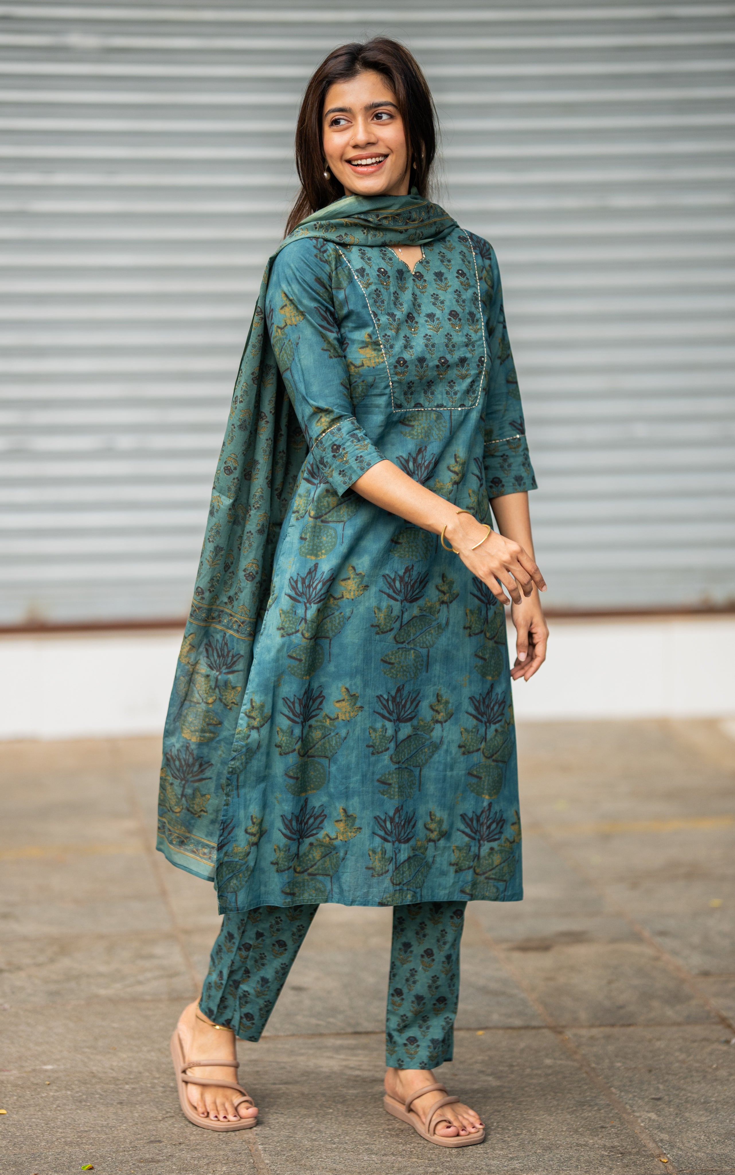 Gauthami C (Kurti+Pant+Dupatta)