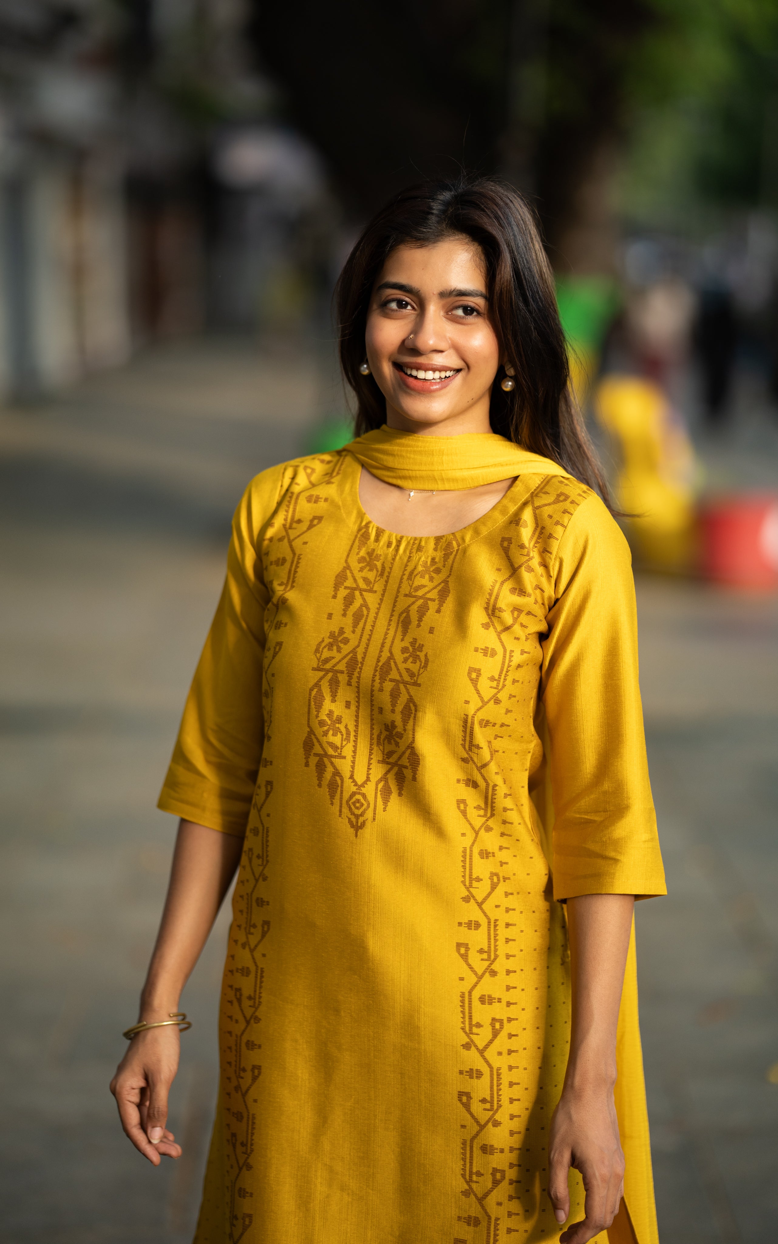 Dharani Yellow (Kurti+Pant+Dupatta)