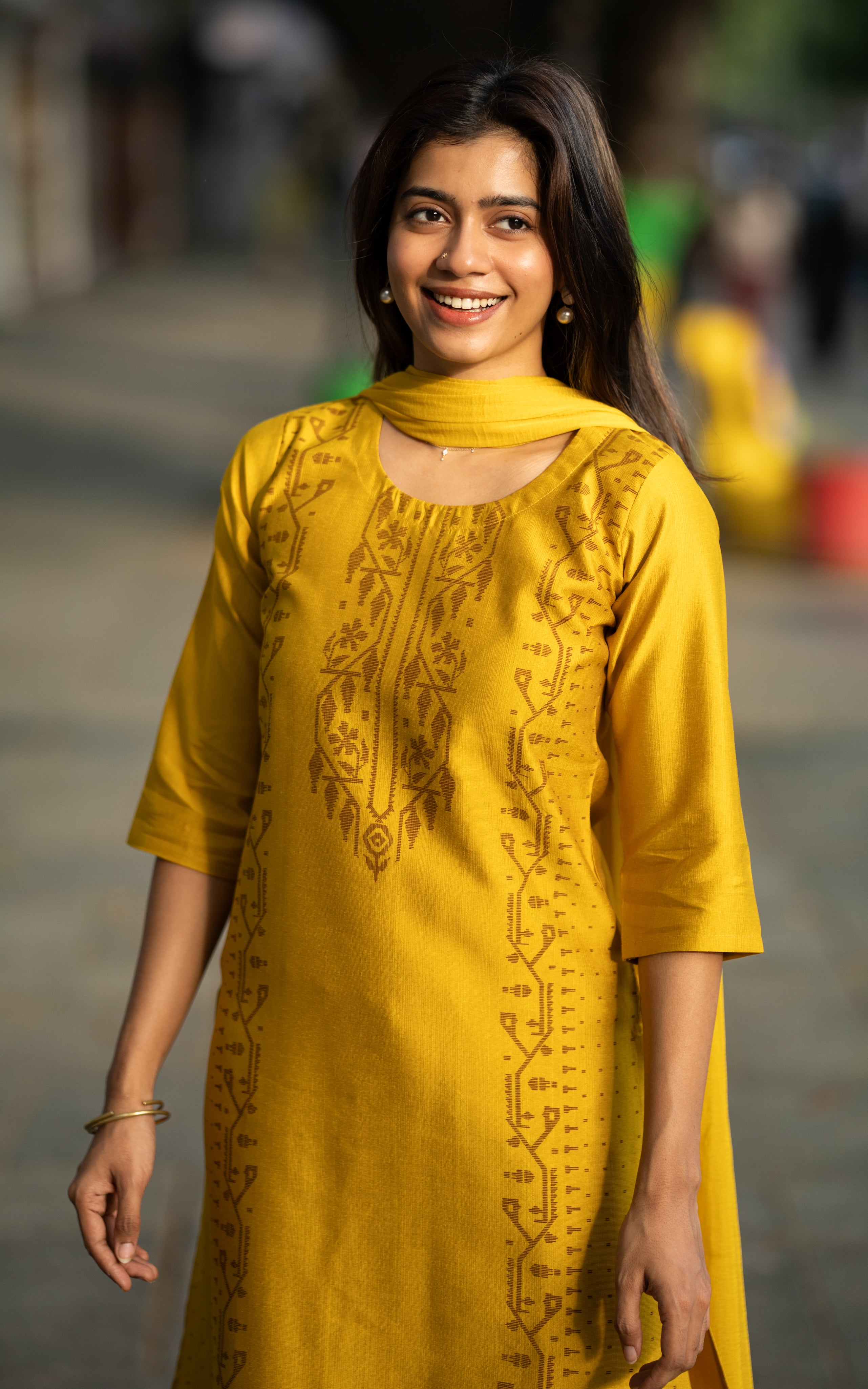 Dharani Yellow (Kurti+Pant+Dupatta)