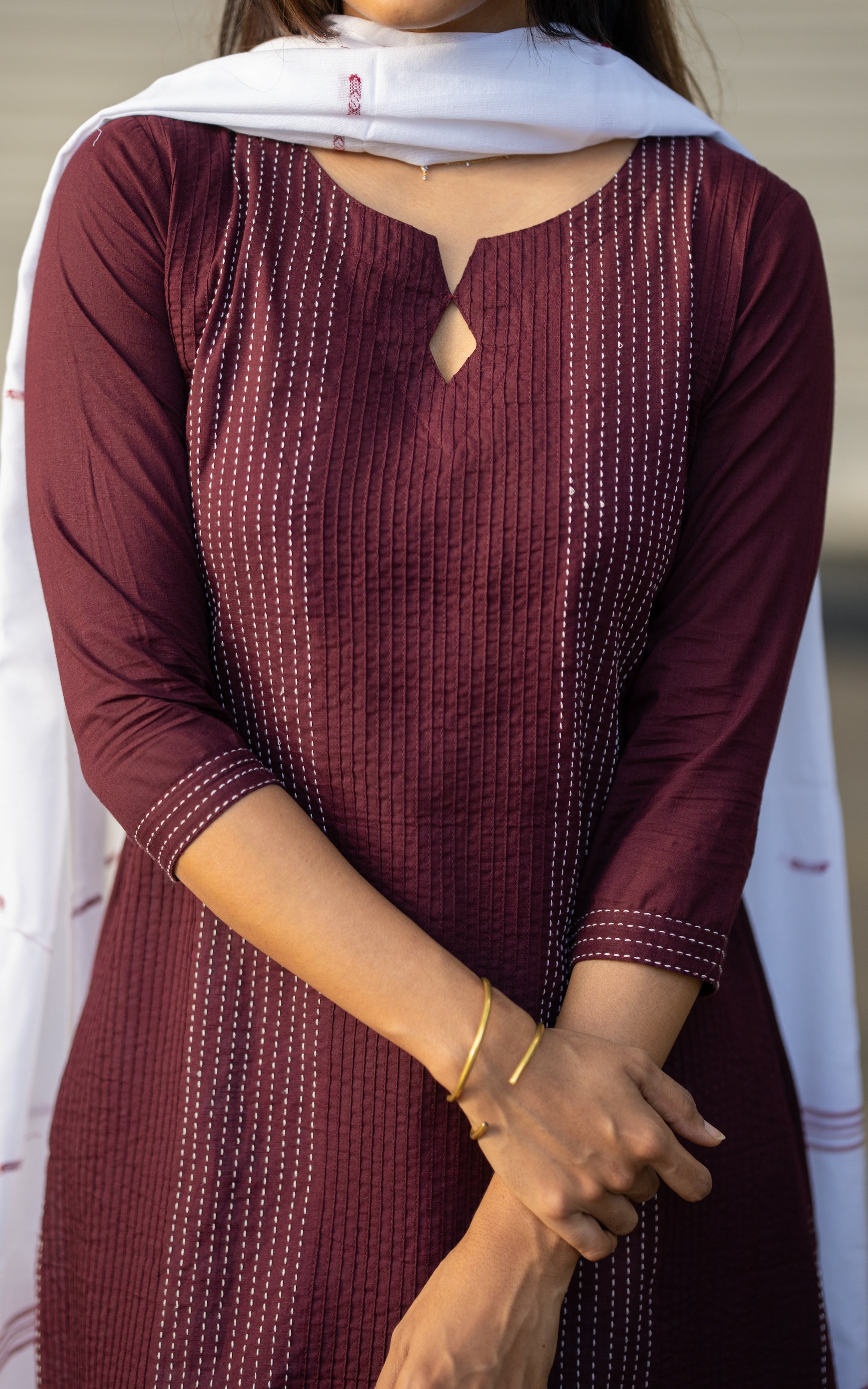 Jessie Dark Plum (Kurti+Dupatta)