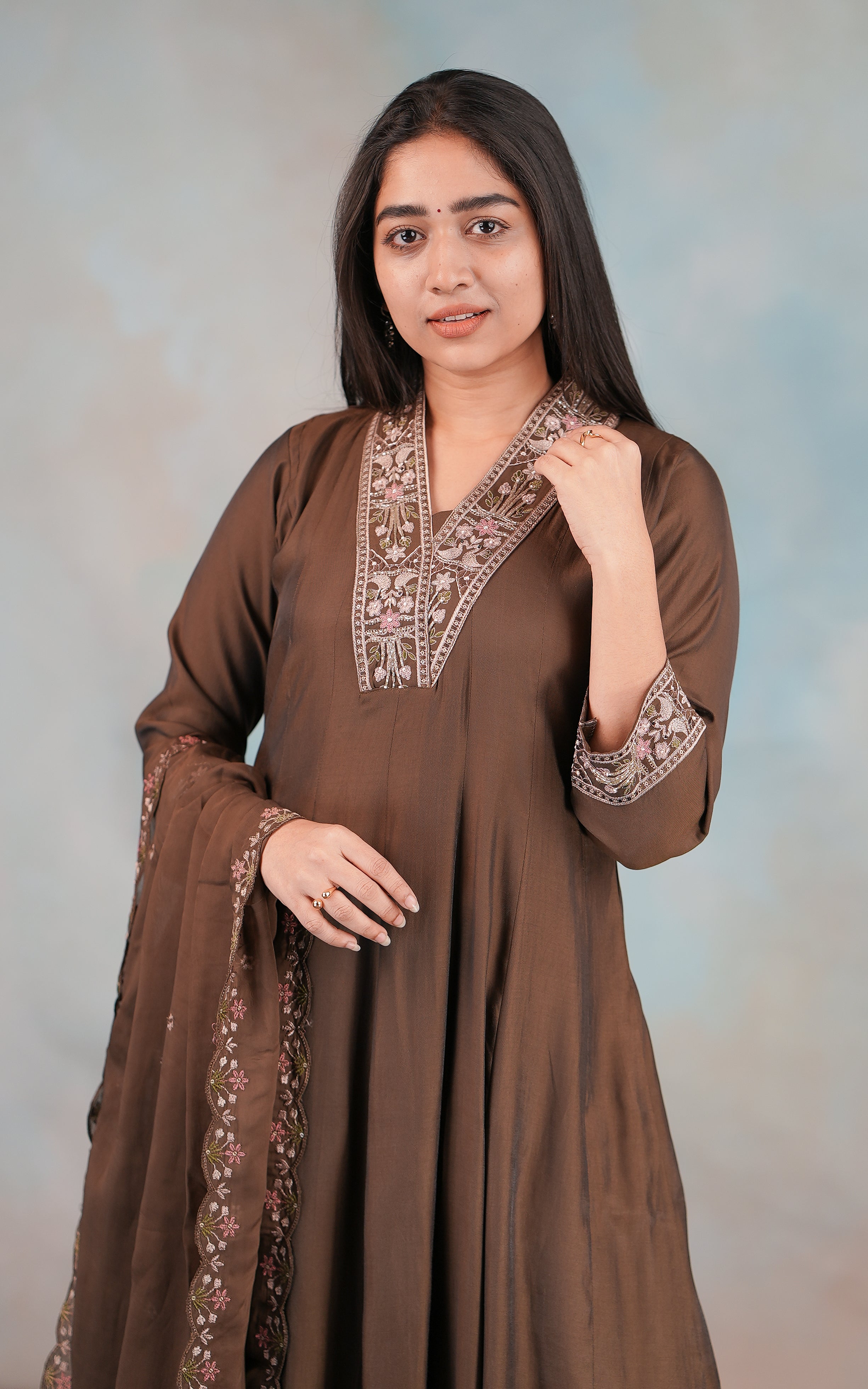 Flared Aline kurti with dupatta