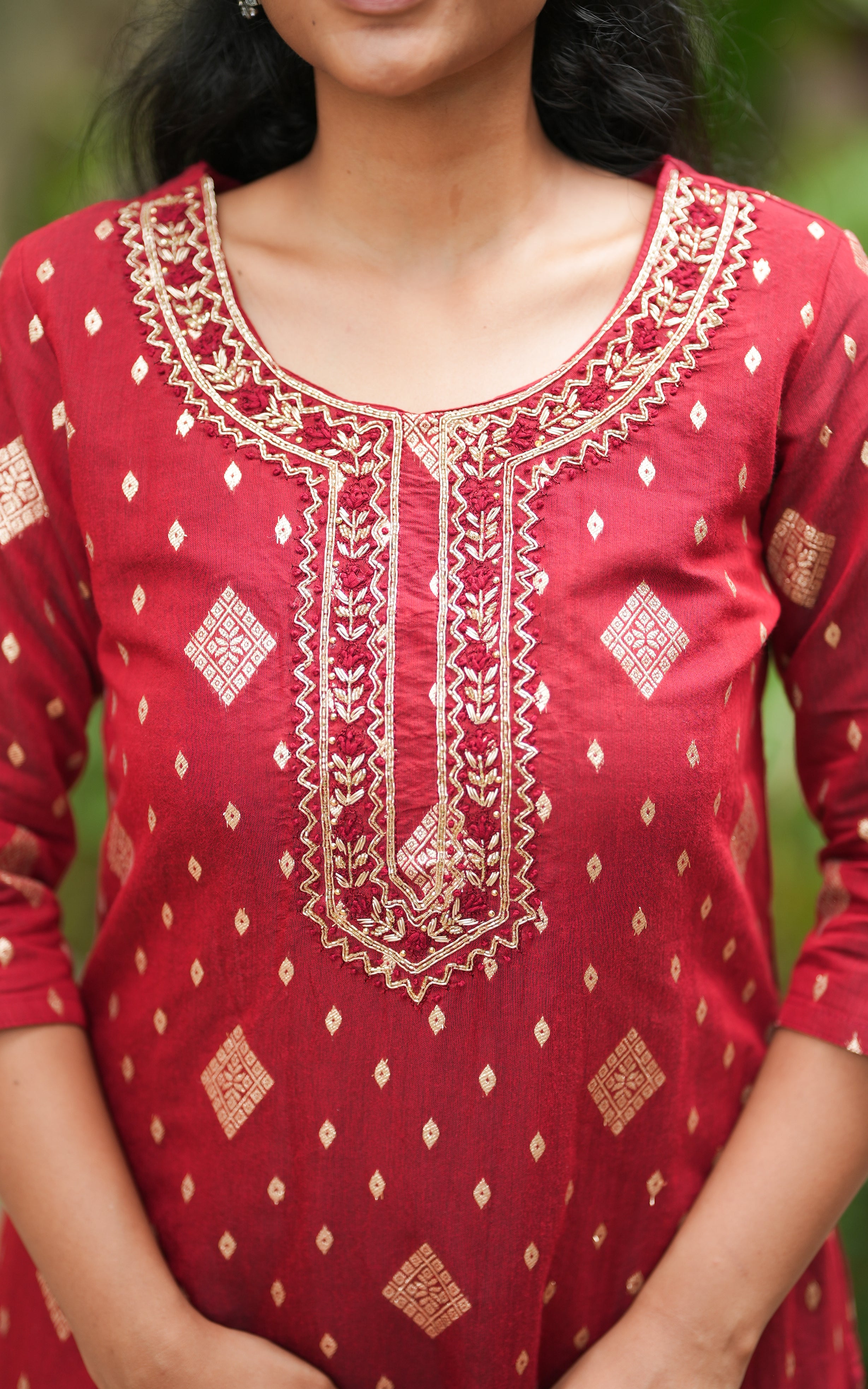Sharika Maroon (Kurti+Pant+Dupatta) KURTIS Instore