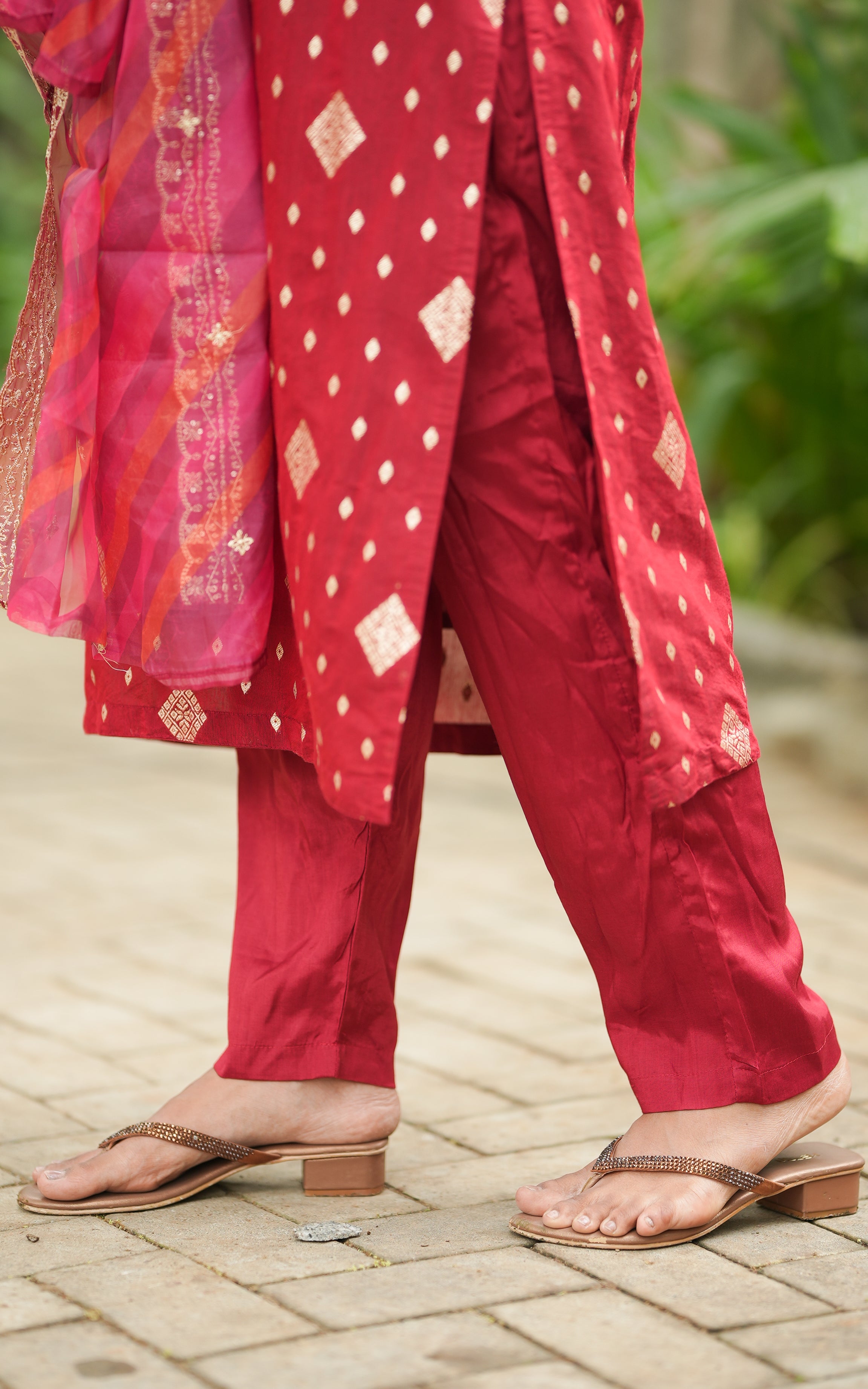 Sharika Maroon (Kurti+Pant+Dupatta) KURTIS Instore