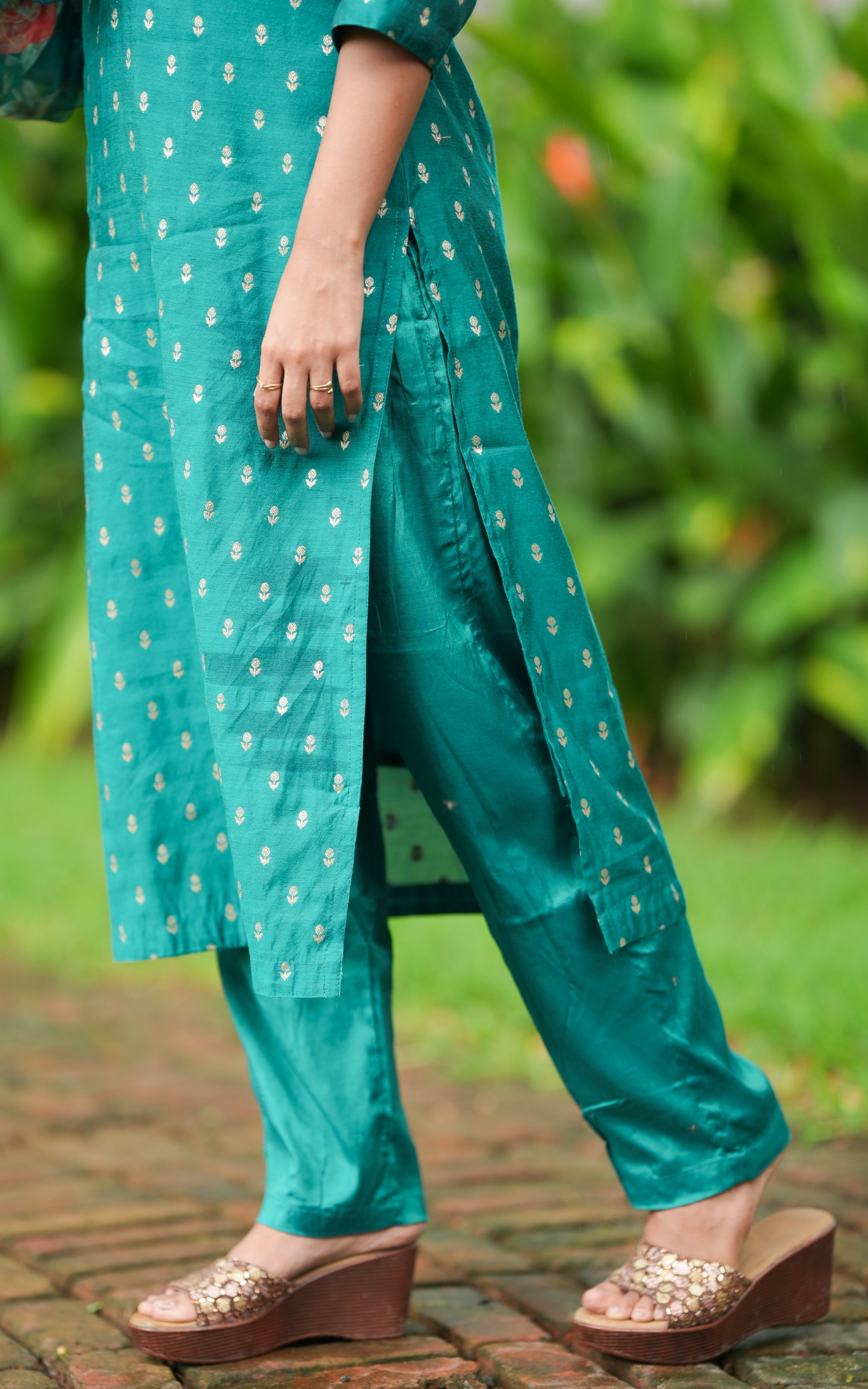 Safana Teal Blue (Kurti+Pant+Dupatta) KURTIS instore