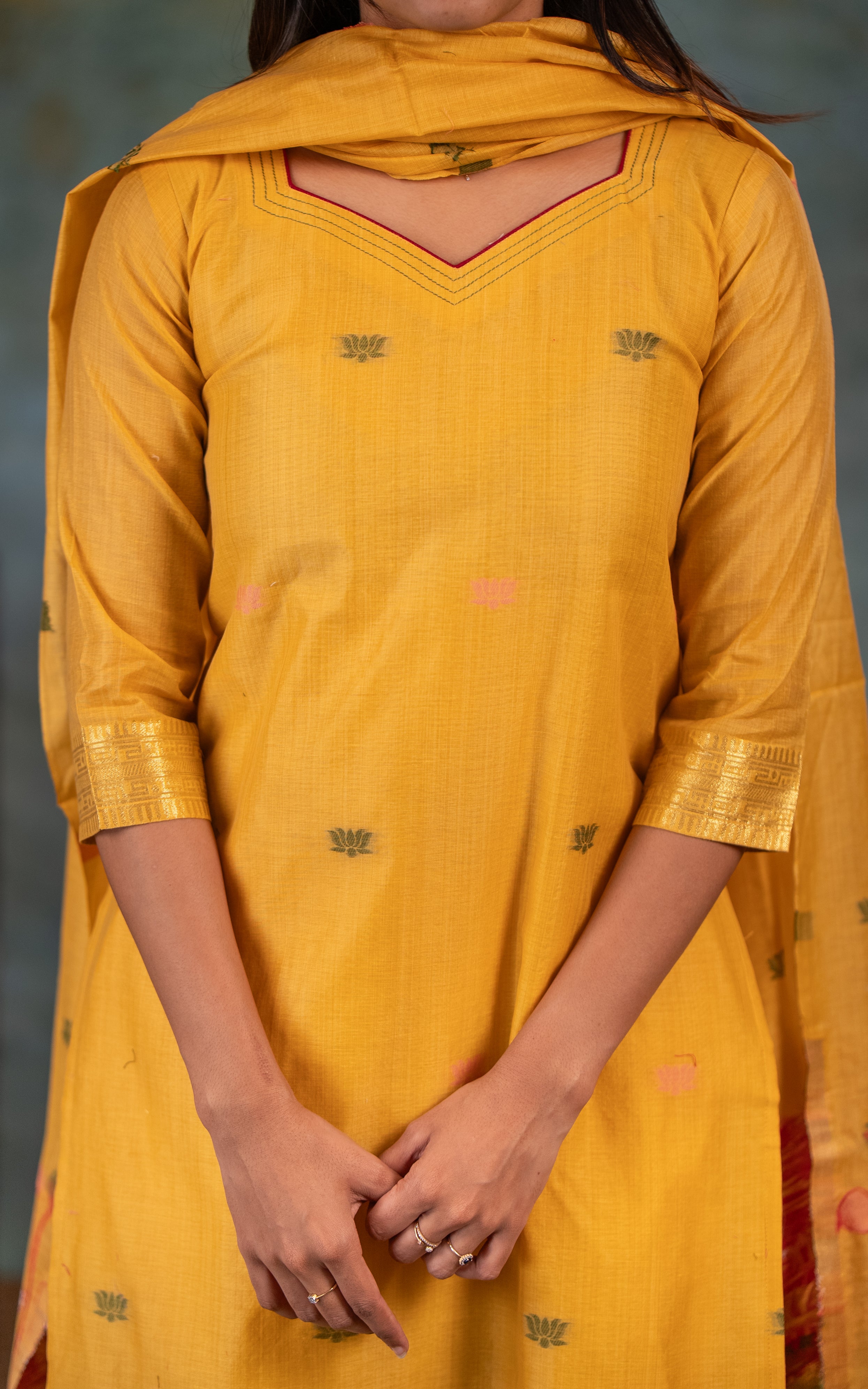 Stylish pichwai print chanderi kurti for women