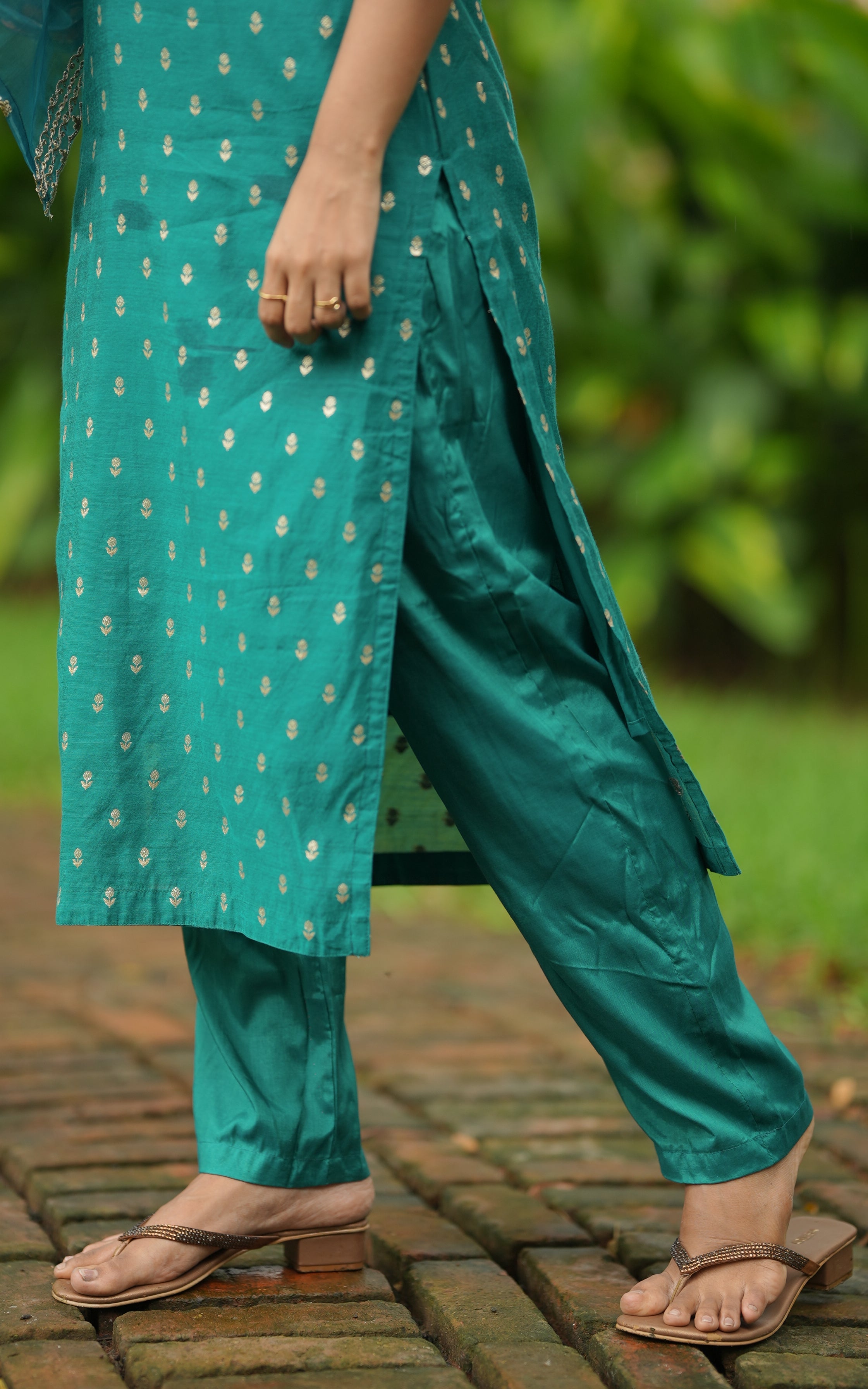 Shaina Teal Blue (Kurti+Pant+Dupatta) KURTIS instore
