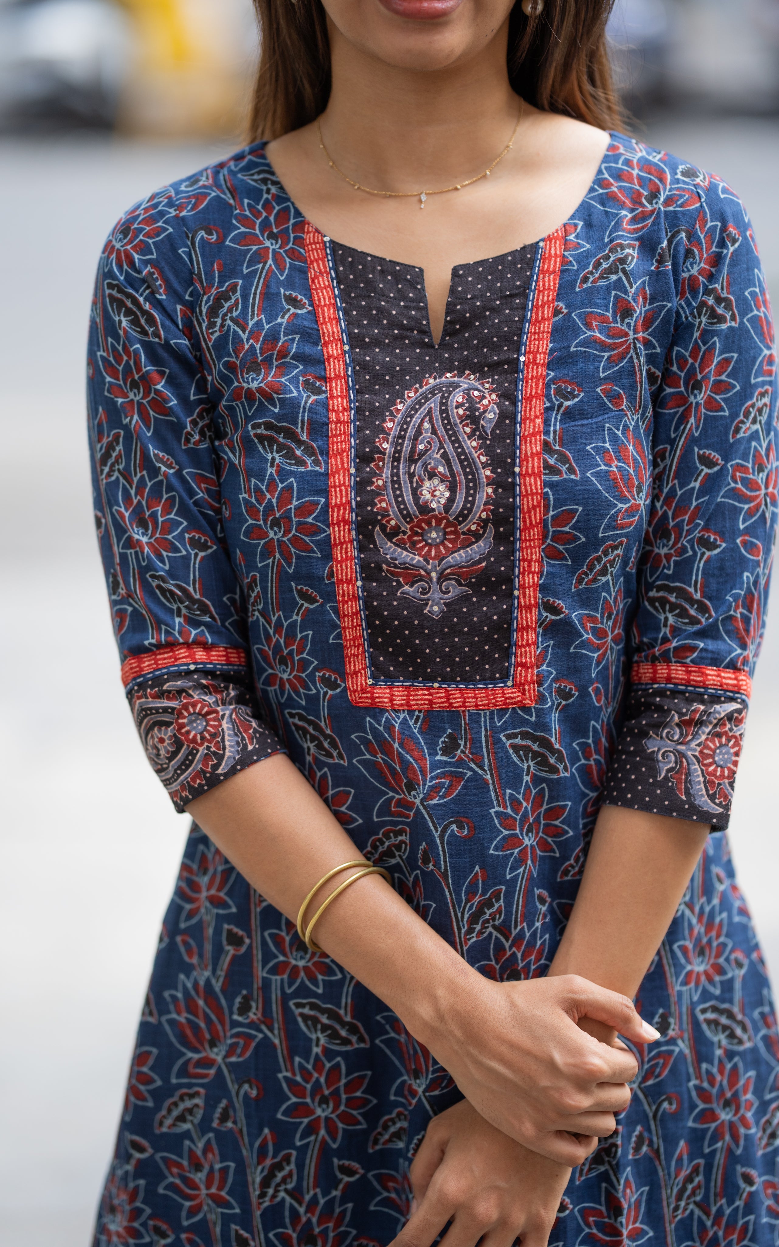 Swathi Navy Blue (Kurti+Pant+Dupatta)