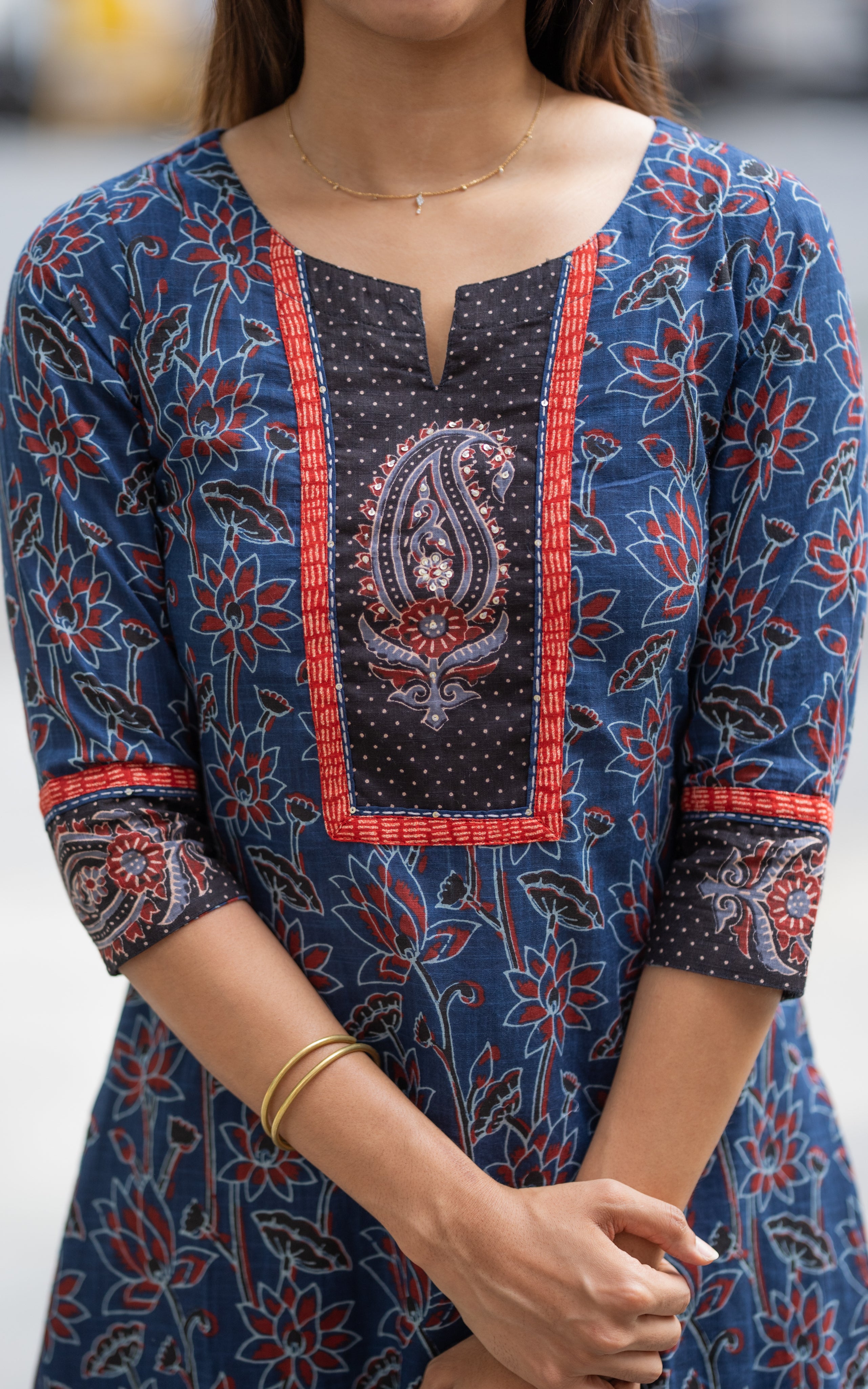 Swathi Navy Blue (Kurti+Pant+Dupatta)