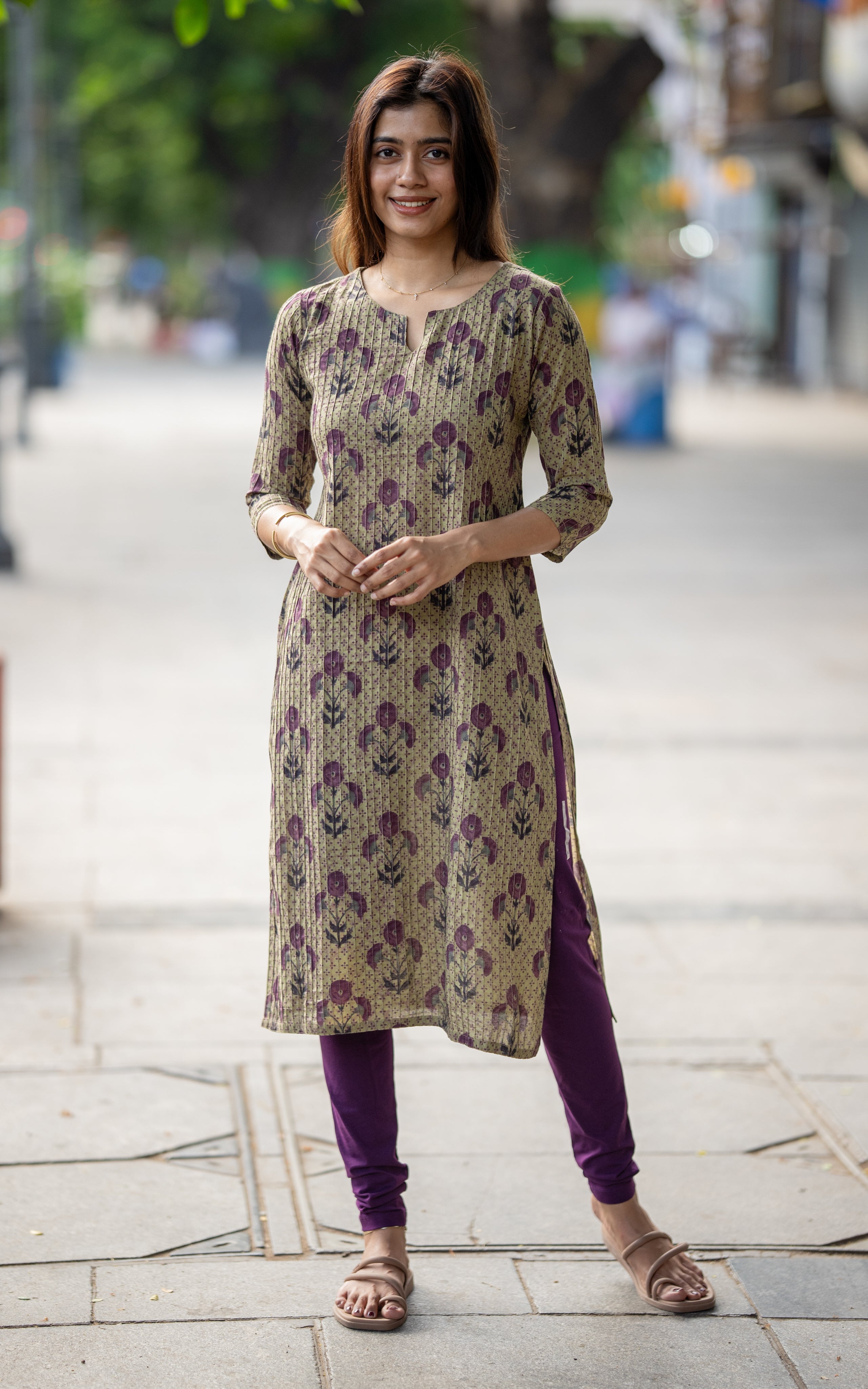 Pastel Green Cotton Straight Cut Kurti for Women