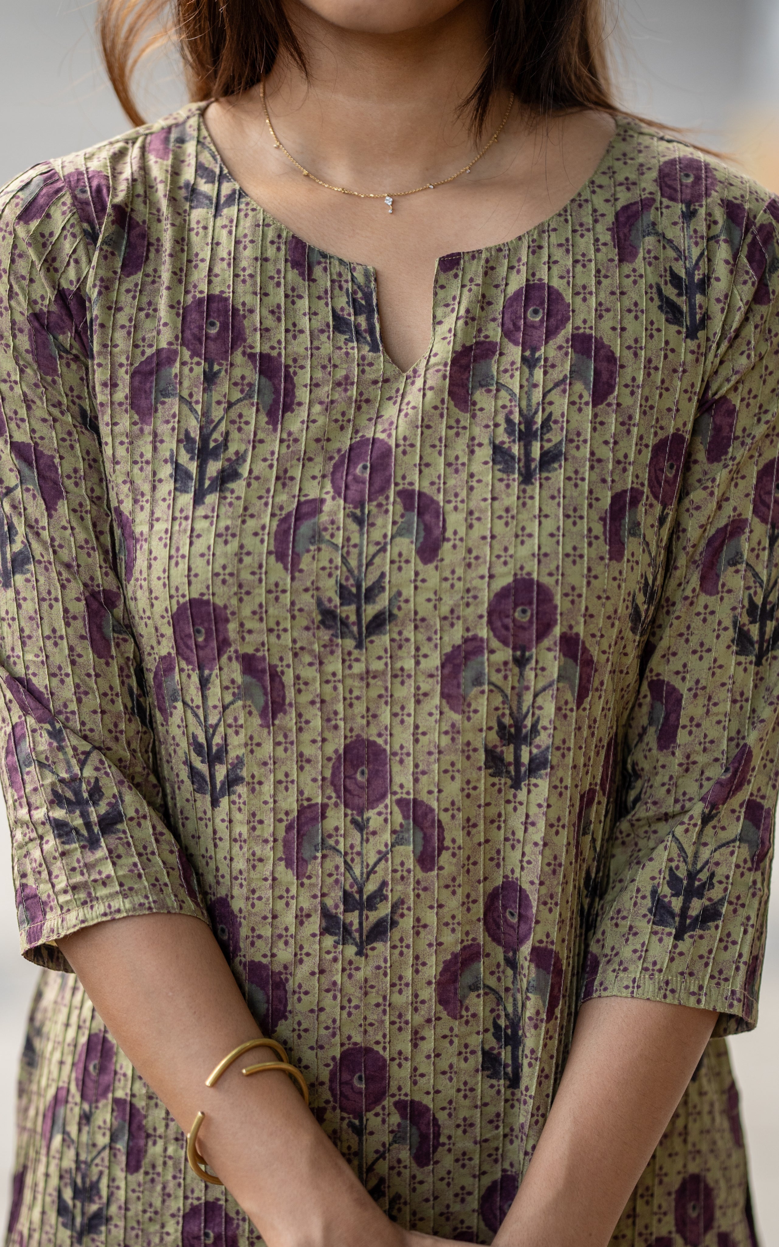 Pastel Green Cotton Office Wear Kurti for Women