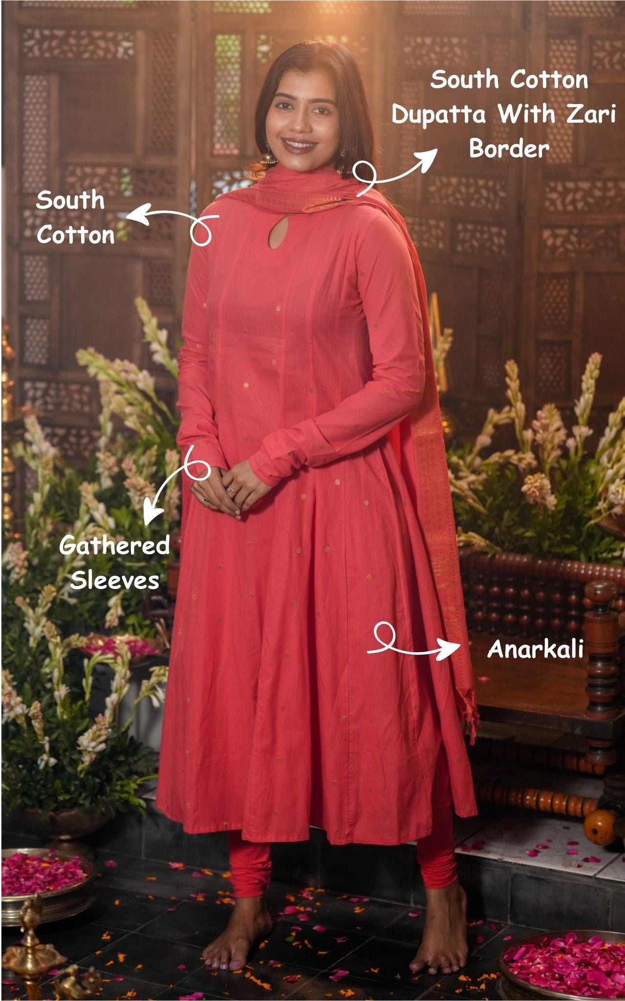 Jayanthi Peach (Kurti+Dupatta)