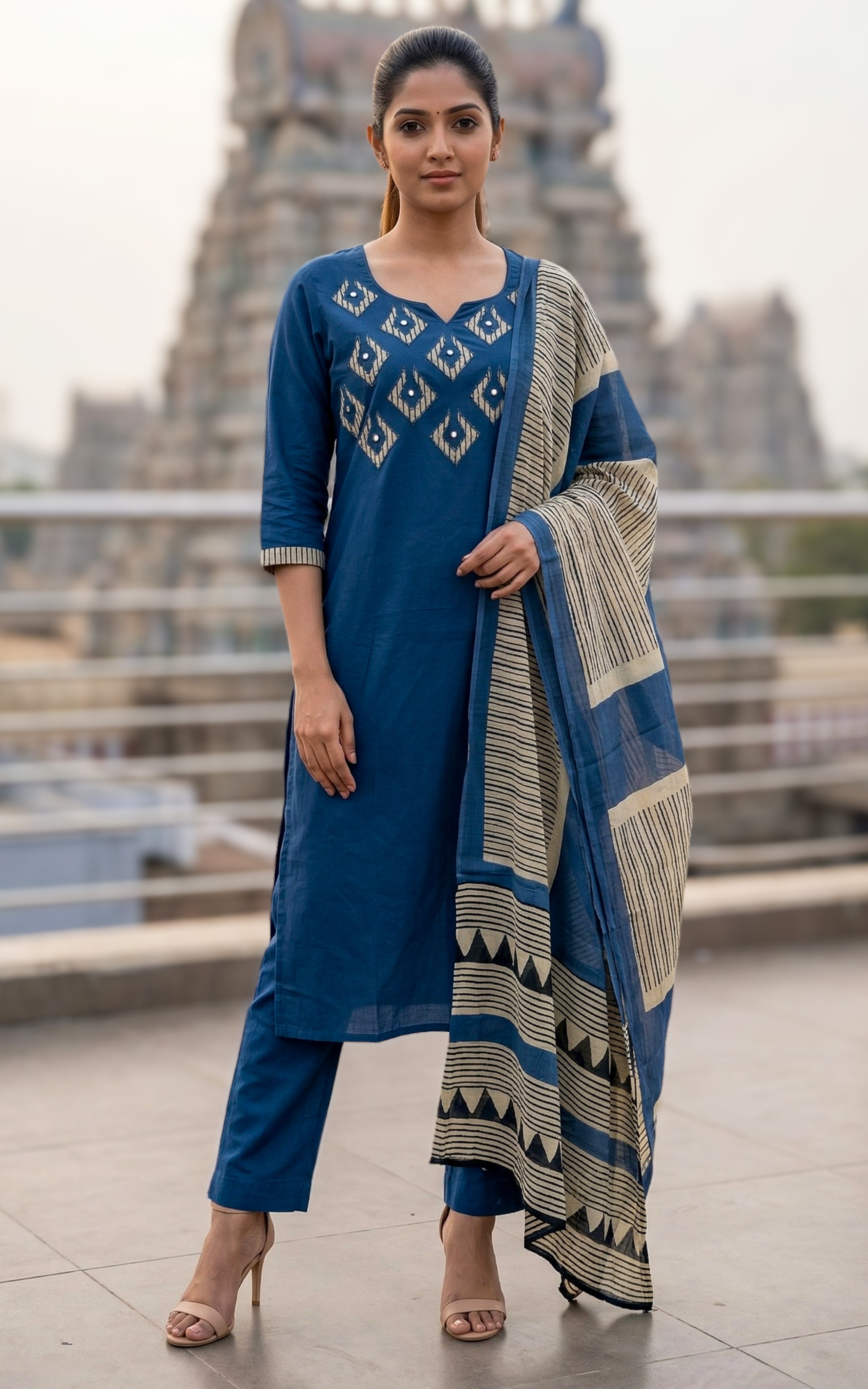 Sofia Blue (Kurti+Pant+Dupatta)
