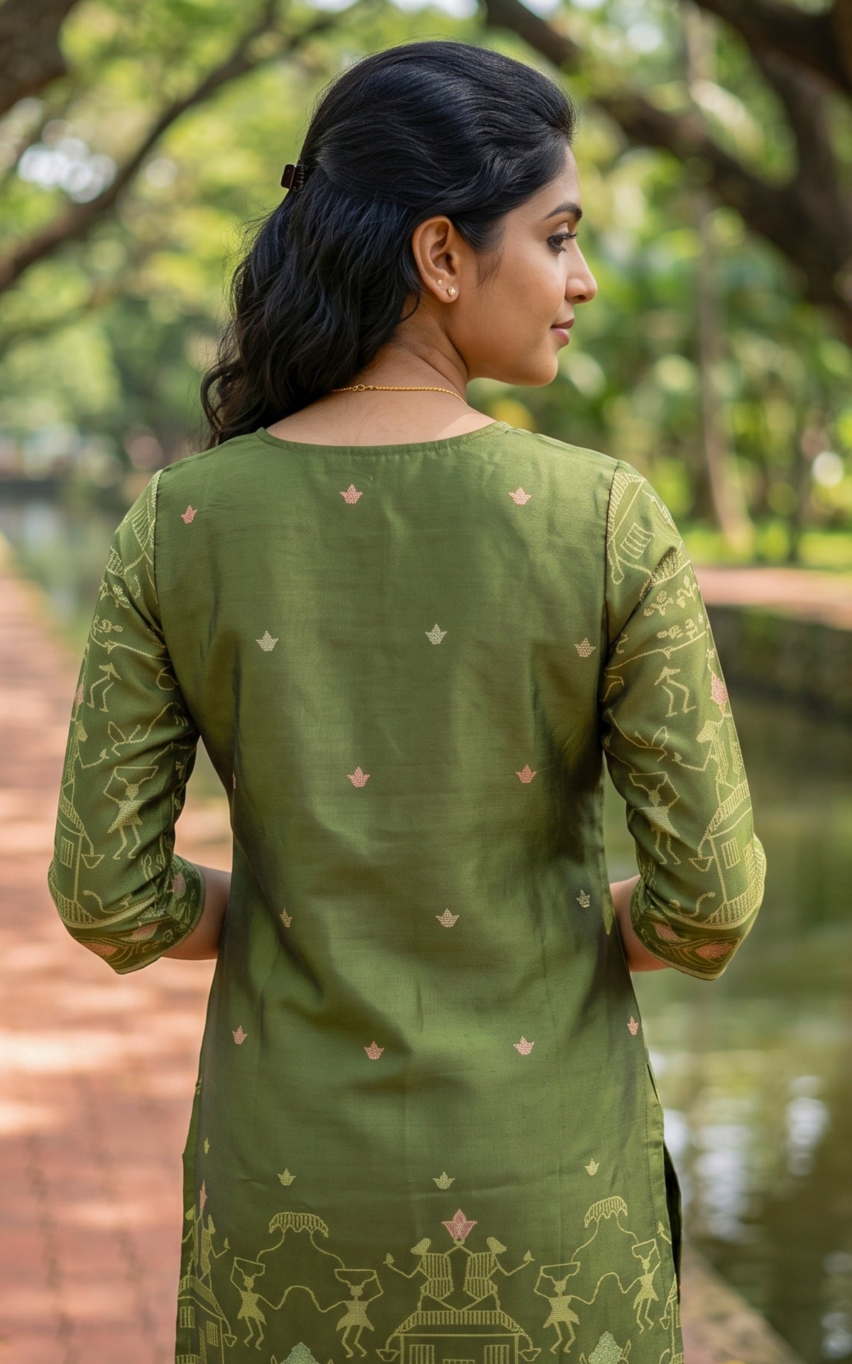 Farhana Mehandi Green (Kurti+Pant+Dupatta)