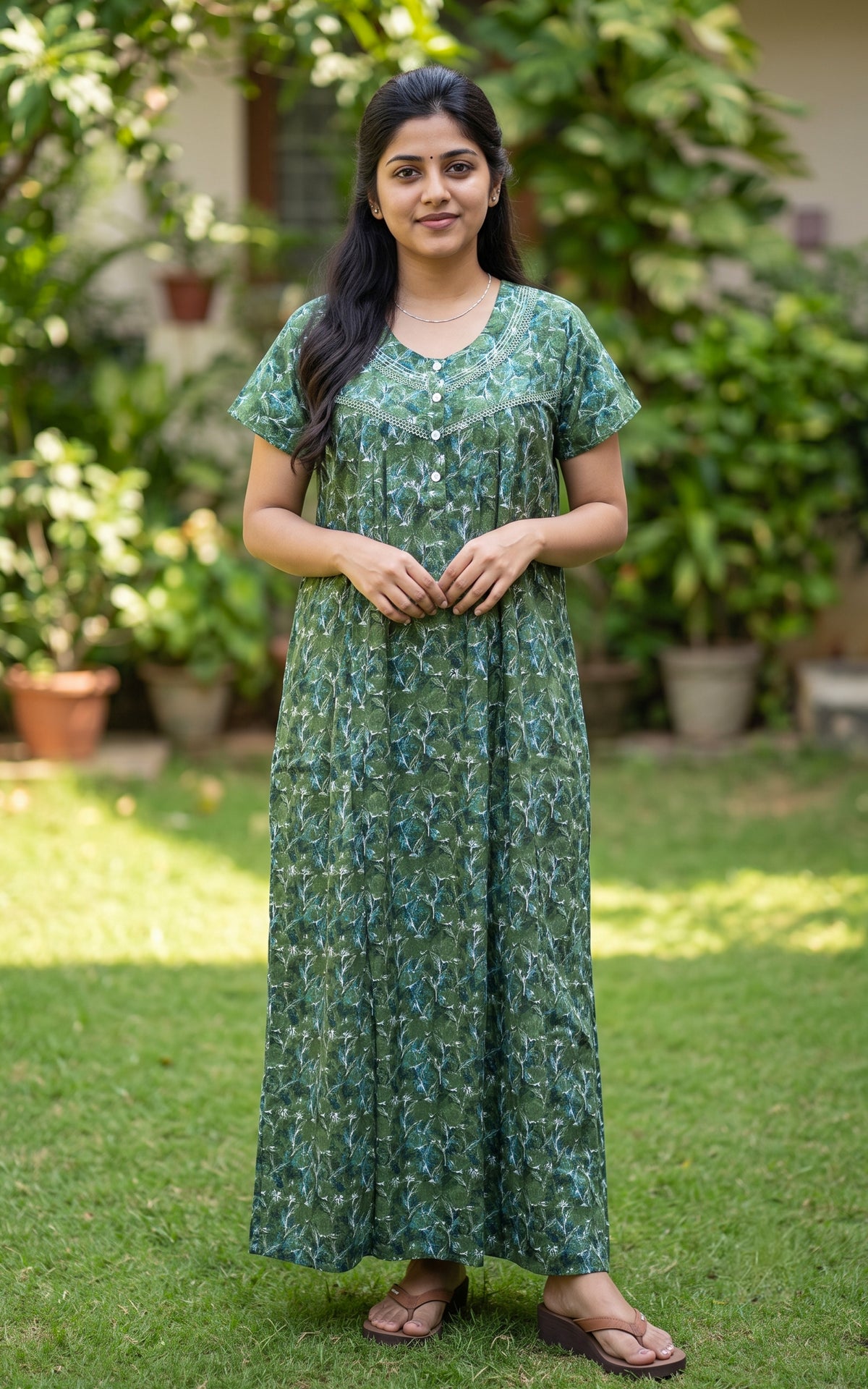 Cotton Straight Fit Nighty-165SS1B