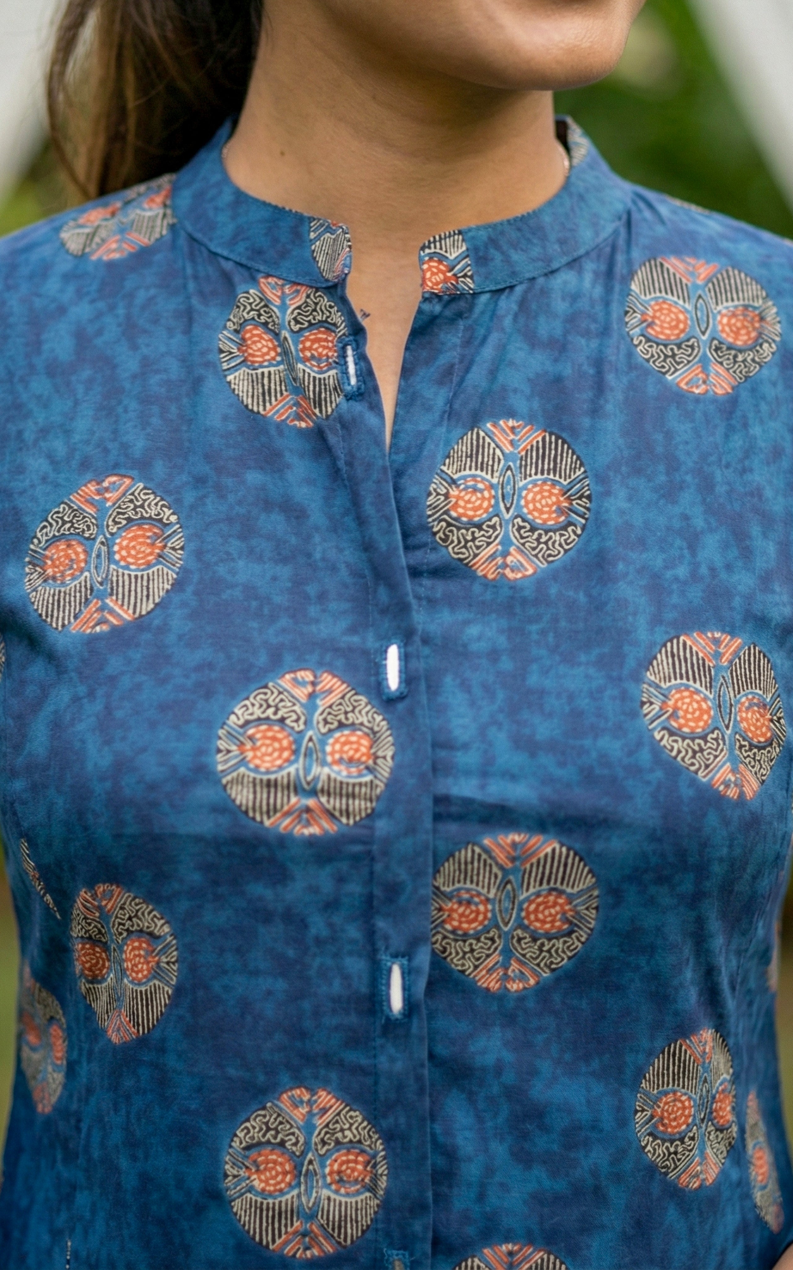 Instore – Blue Virusha Kurti for Women – Printed Cotton – Indian Ethnic Wear