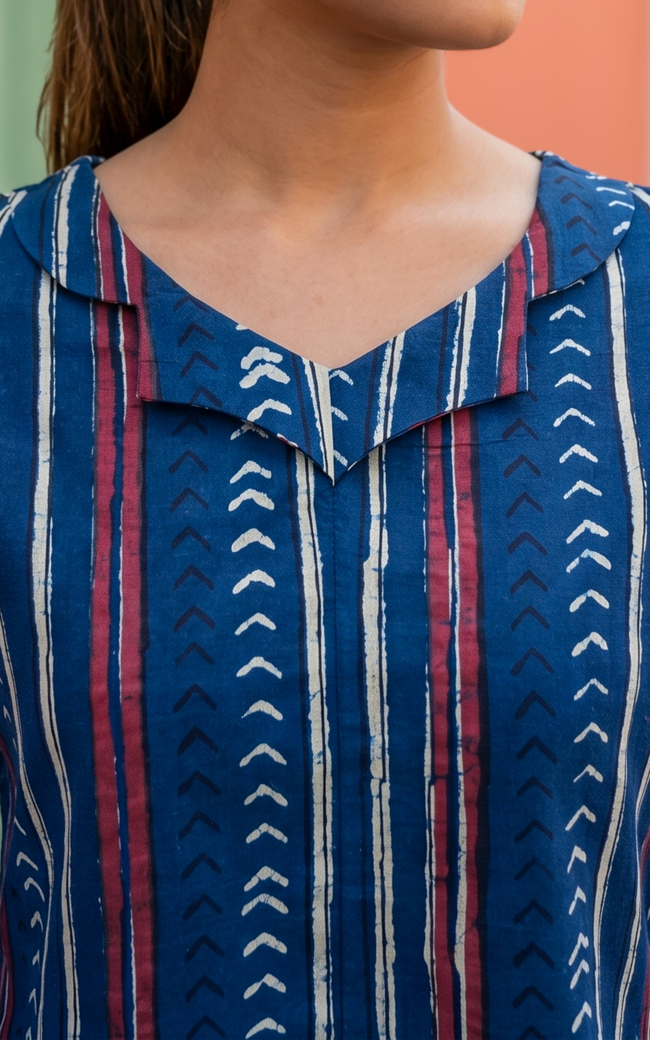 Comfortable indigo dyed cotton kurti for women