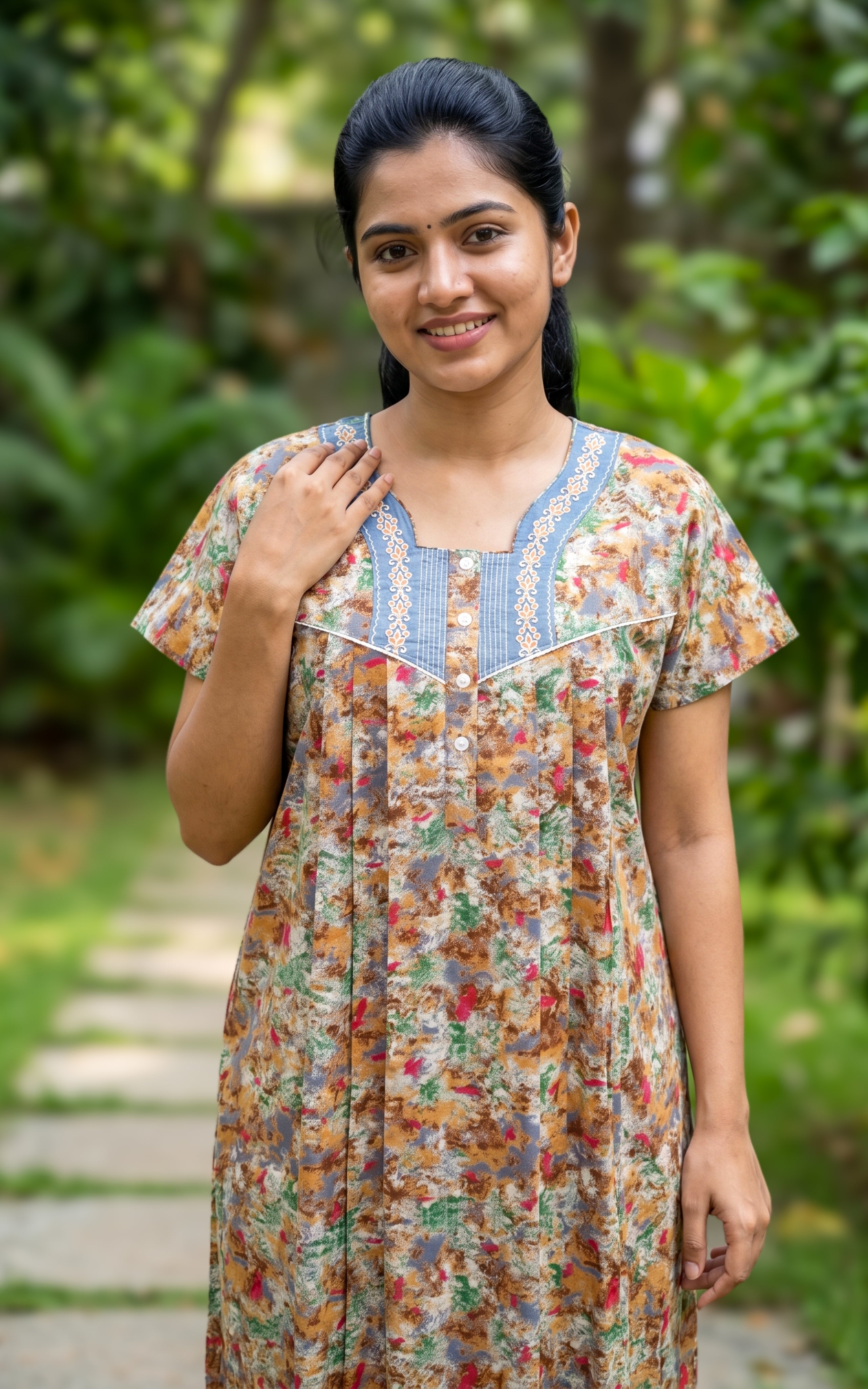 Cotton Straight Fit Nighty-160SS15