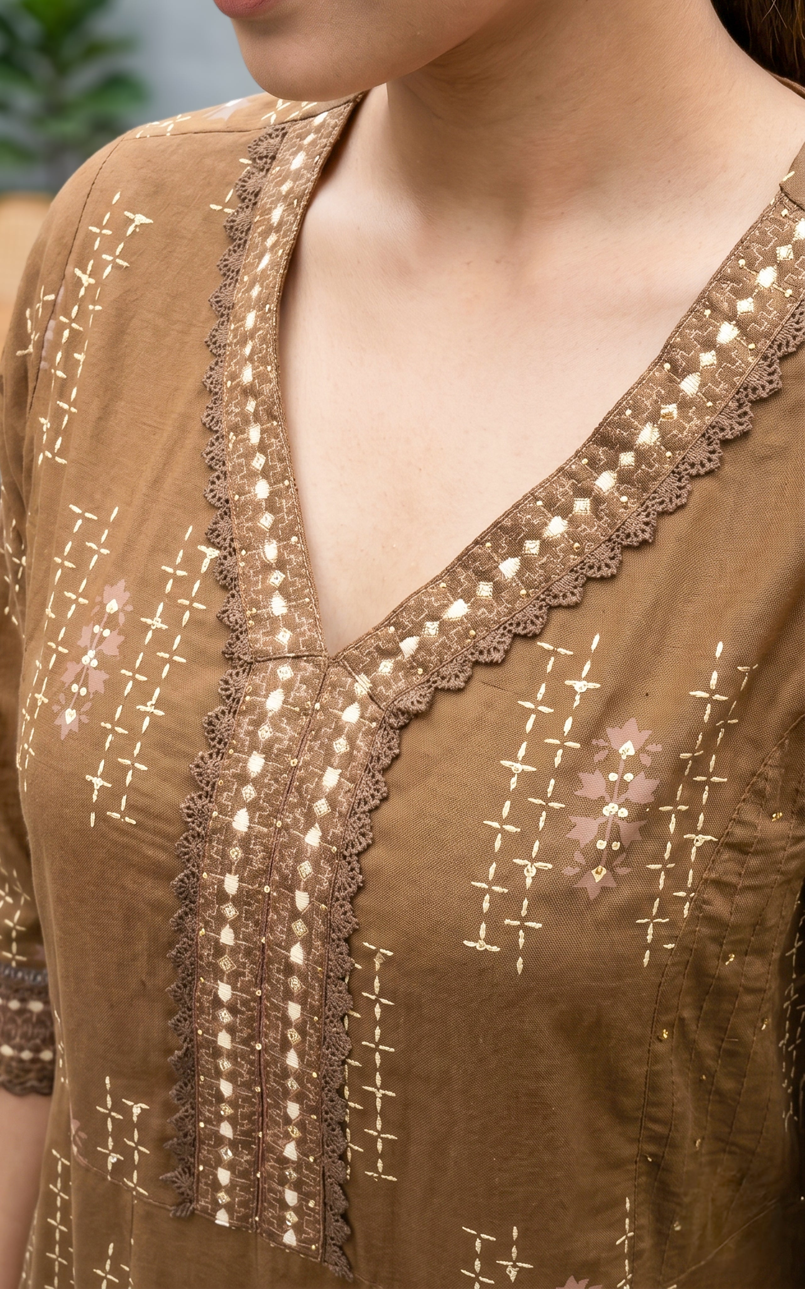 Sharmila Brown (Kurti+Pant+Dupatta)