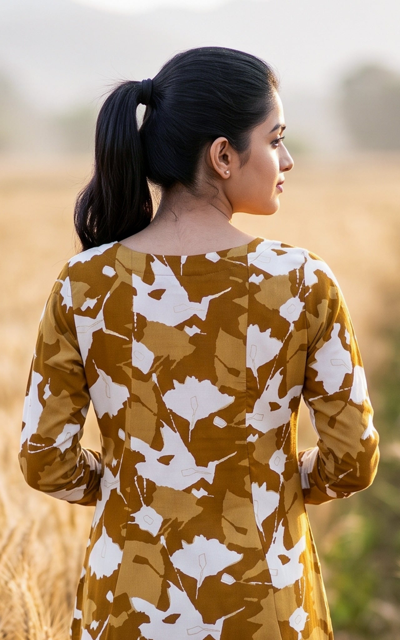 Khaki Rayon Casual Wear Kurti for Women