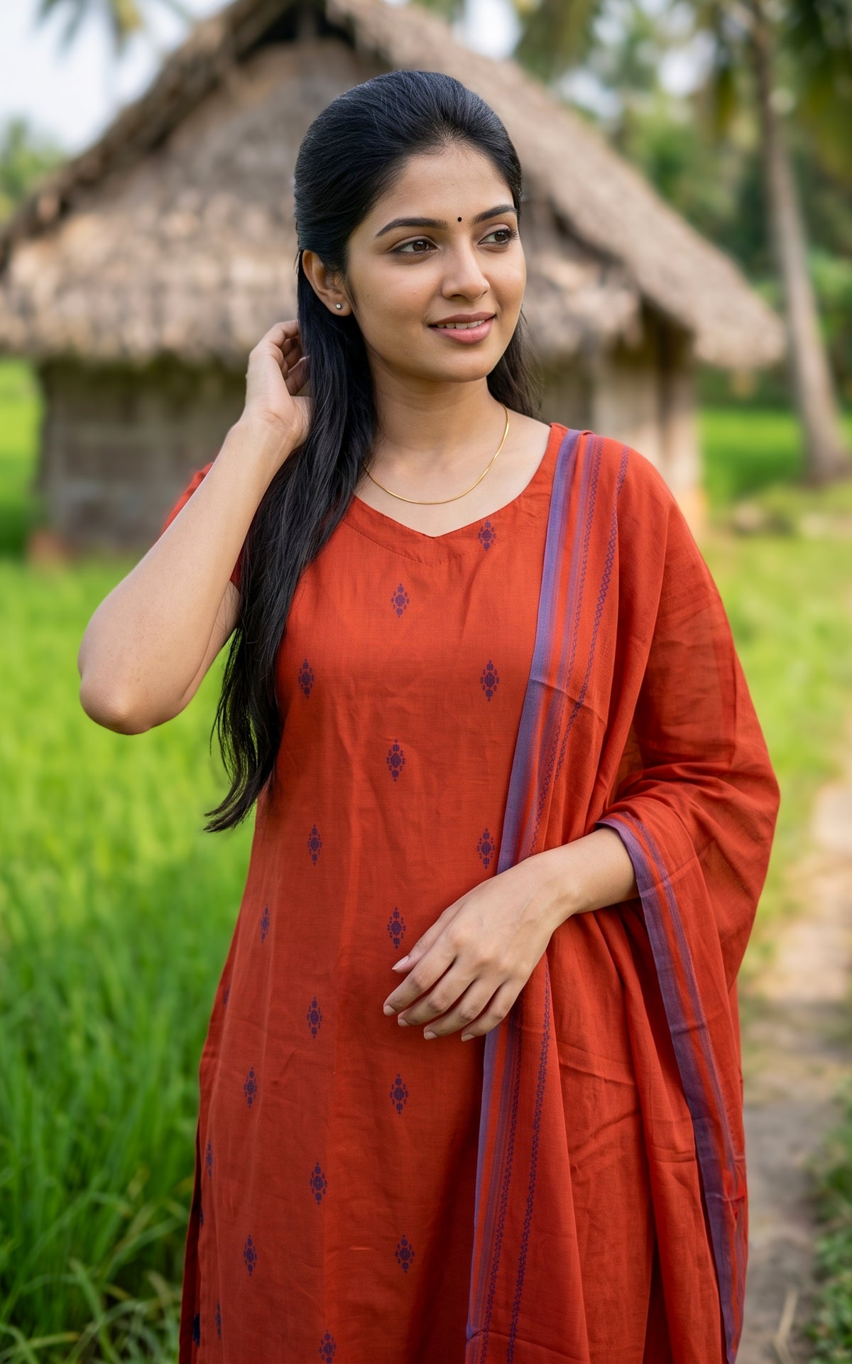 Raji Rust (Kurti+Pant+Dupatta)