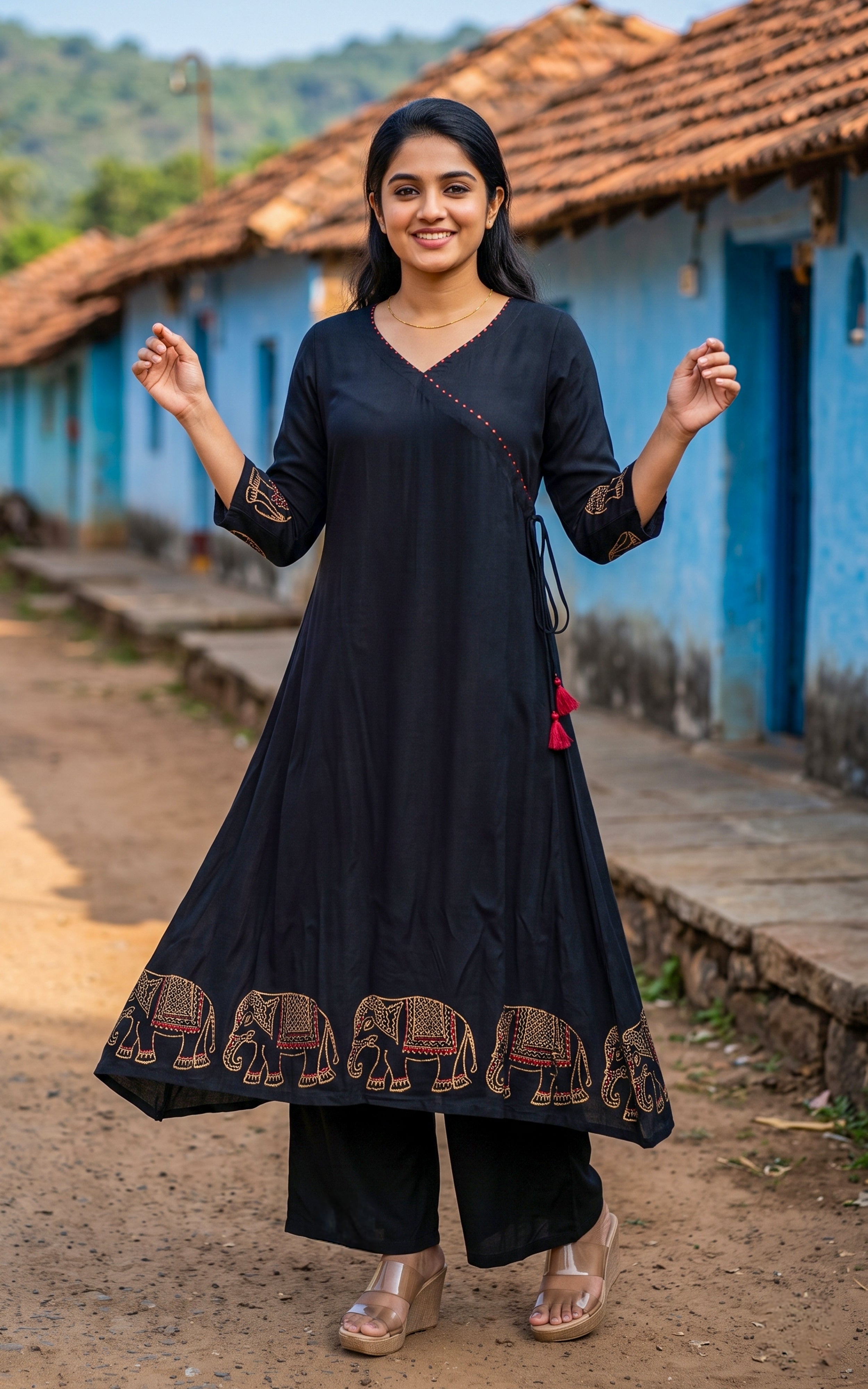 Rubini Black (Kurti+Dupatta)