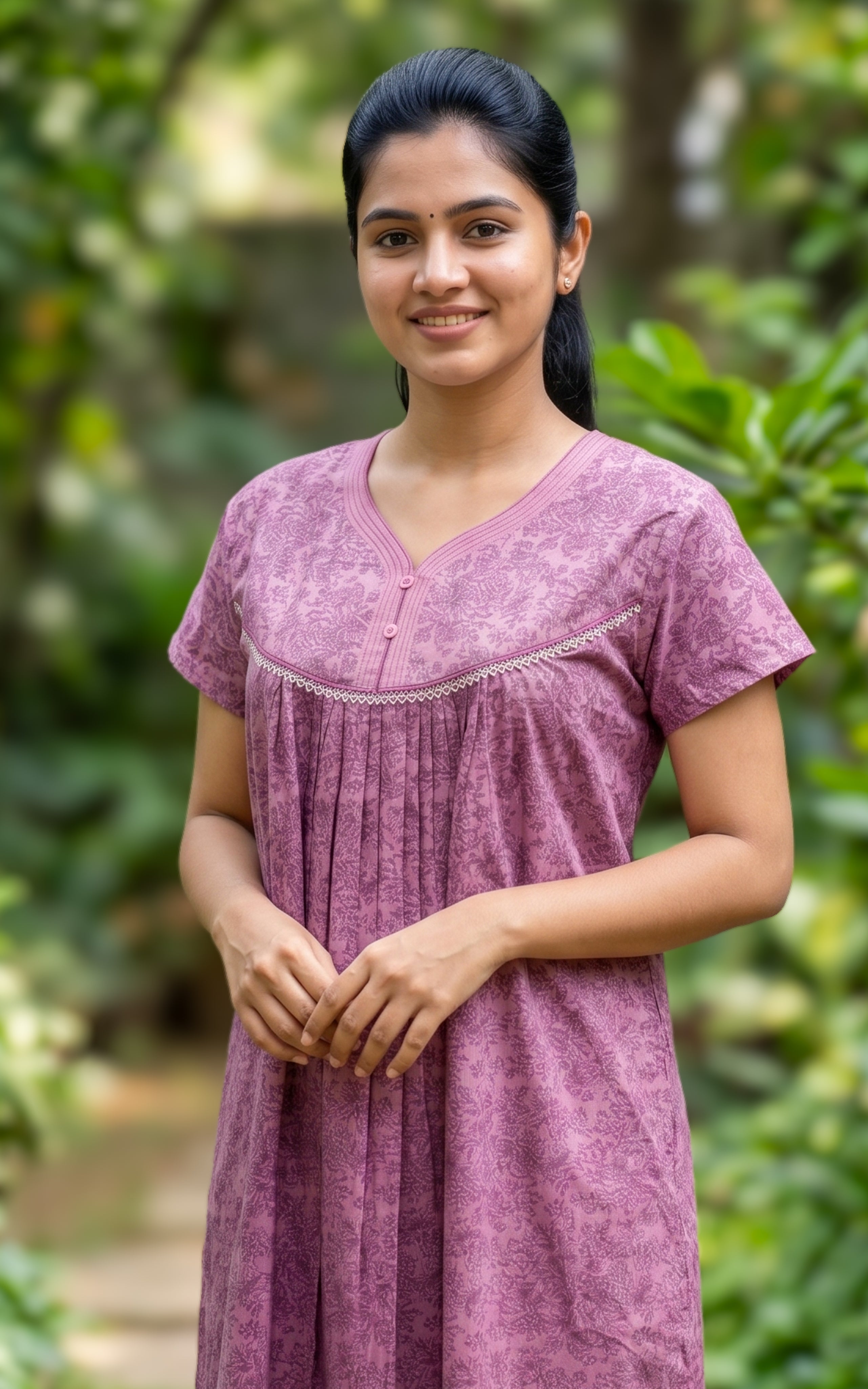 Cotton Straight Fit Nighty-160SS12B