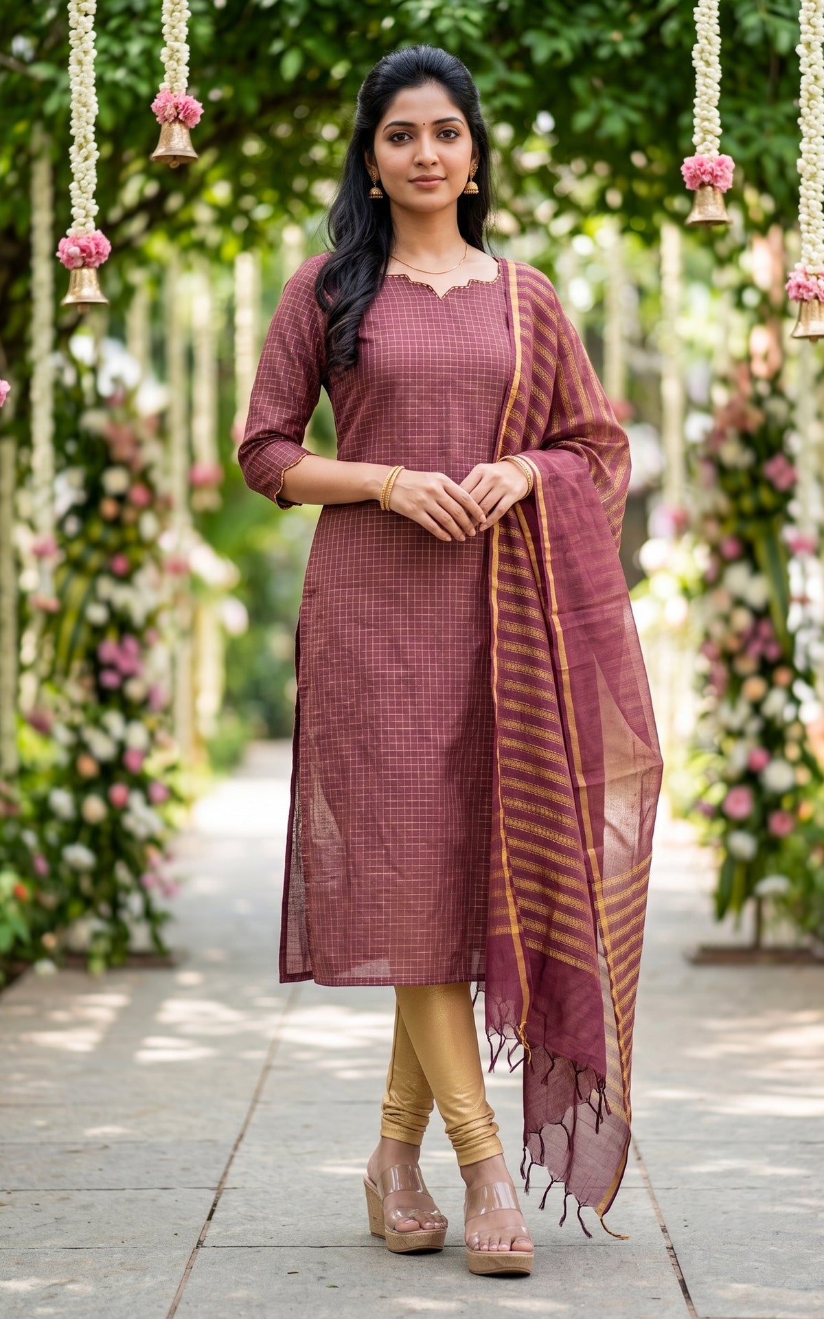 Narumugai Dusty Rose (Kurti+Dupatta)