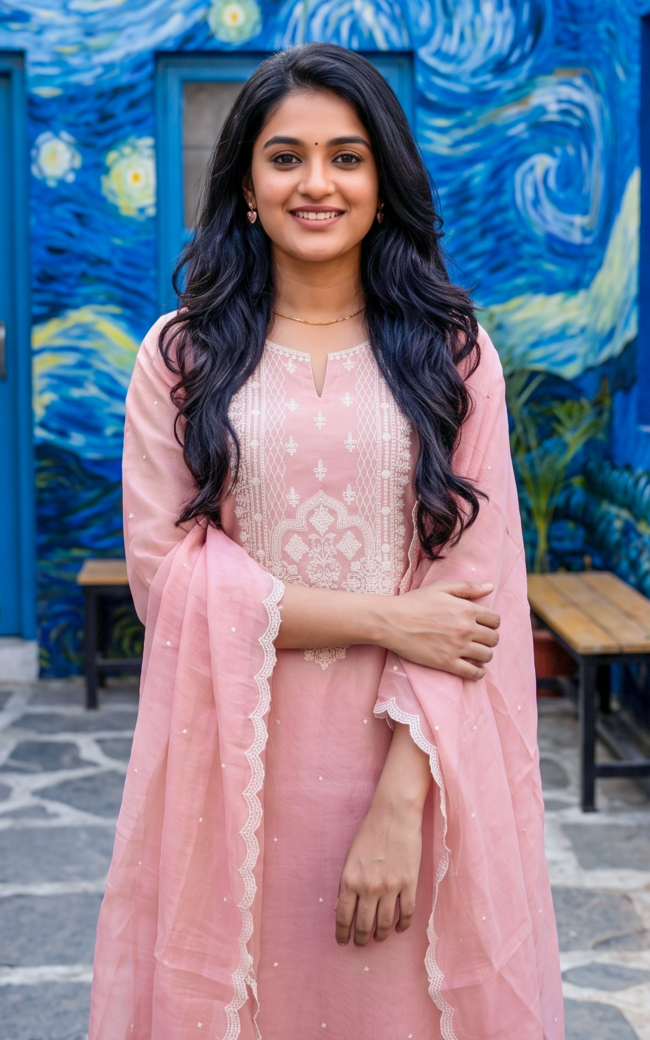 Maadhu Pink (Kurti+Pant+Dupatta)